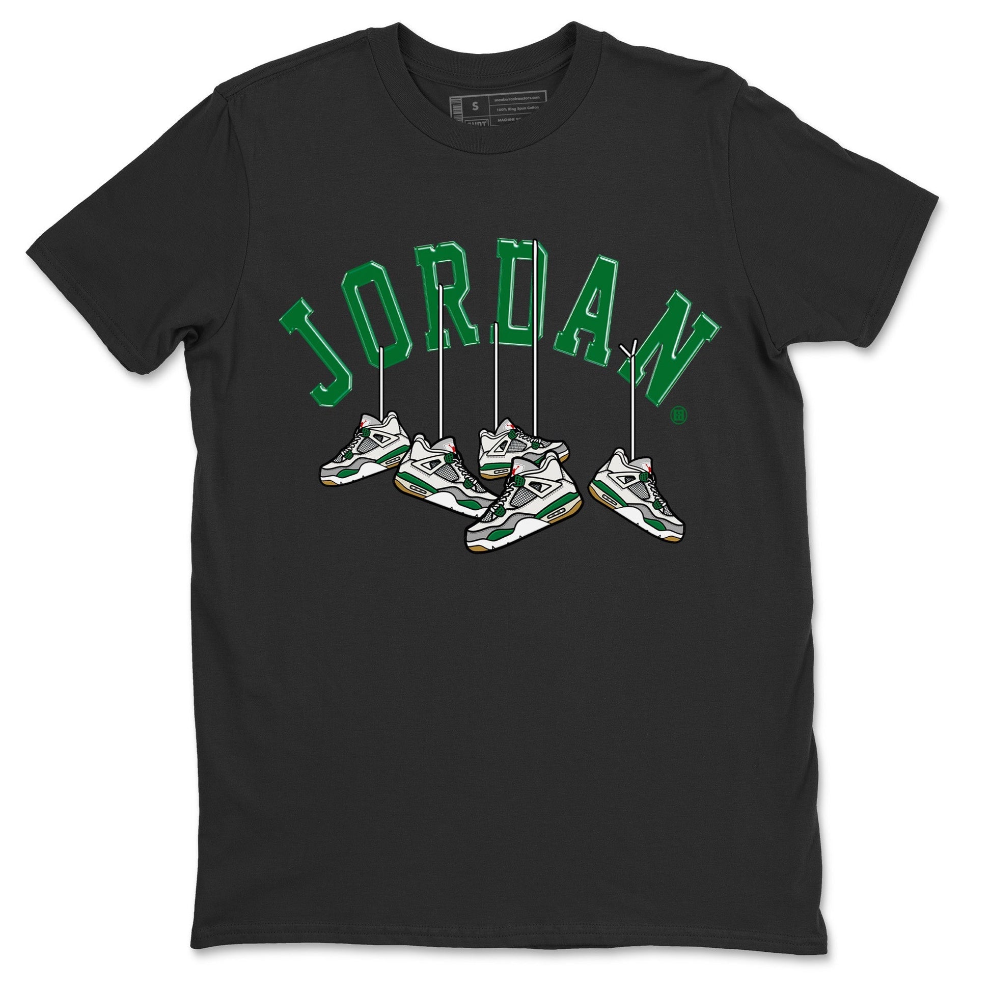 Hanging Sneakers Unisex Tops - Air Jordan 4 Pine Green