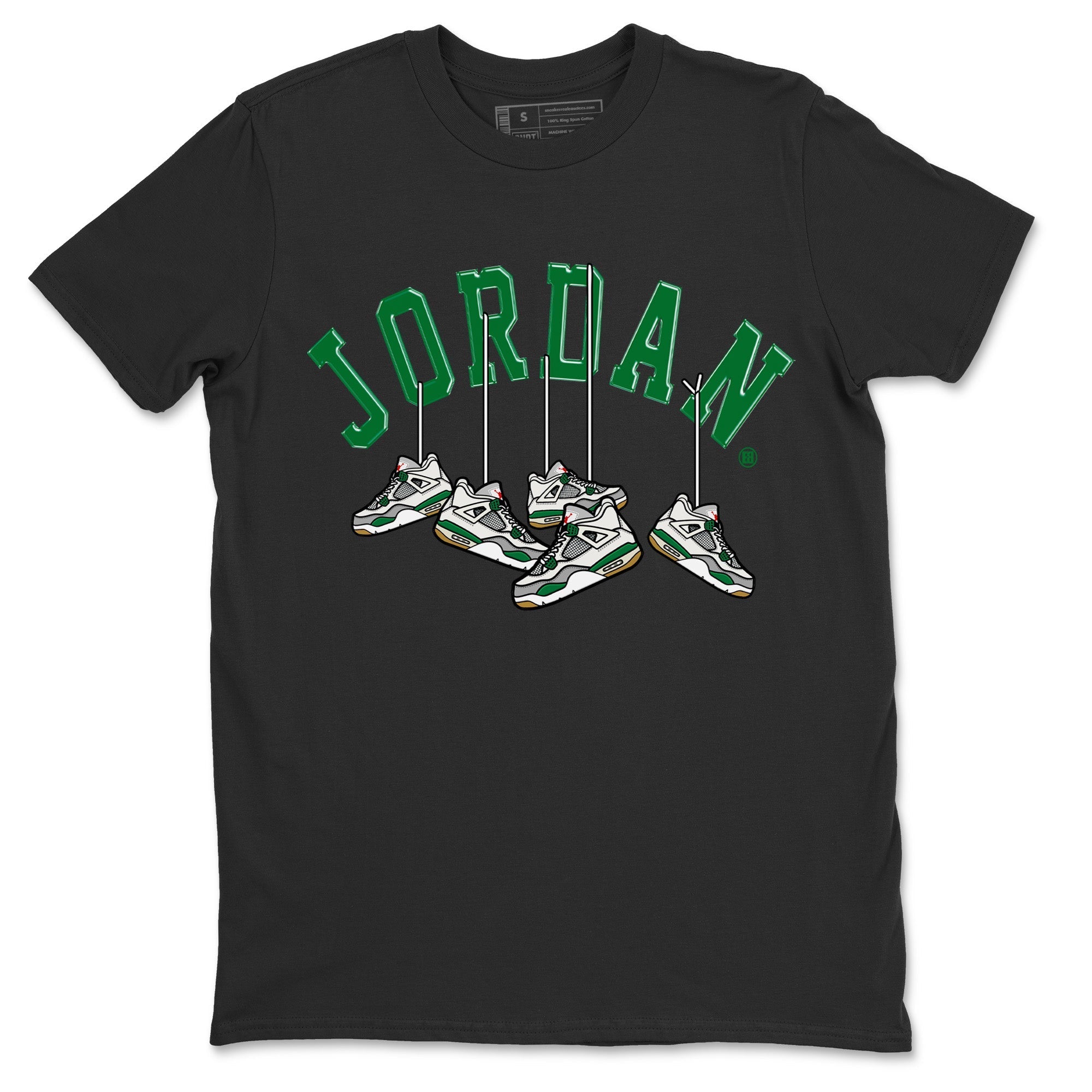 Hanging Sneakers Unisex Tops - Air Jordan 4 Pine Green