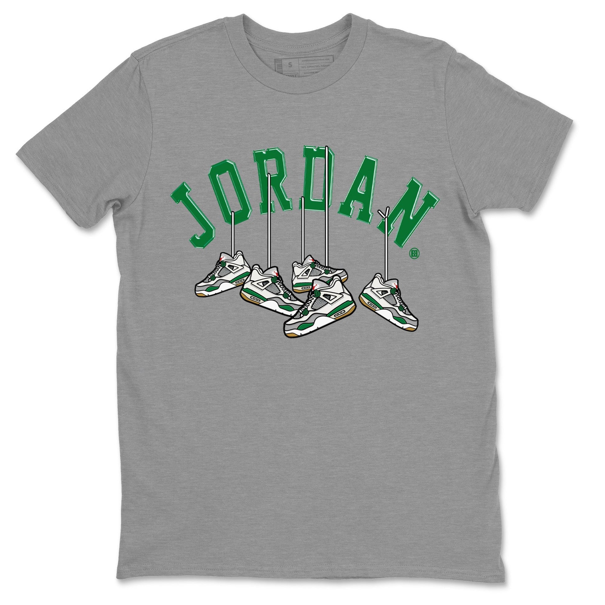 Hanging Sneakers Unisex Tops - Air Jordan 4 Pine Green