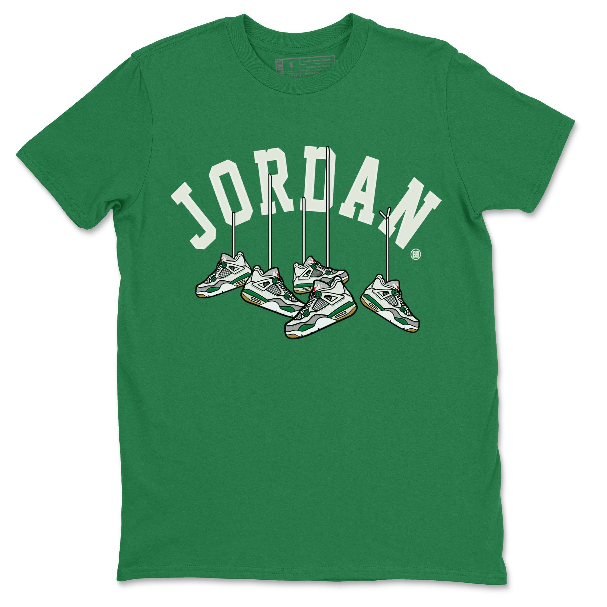Hanging Sneakers Unisex Tops - Air Jordan 4 Pine Green