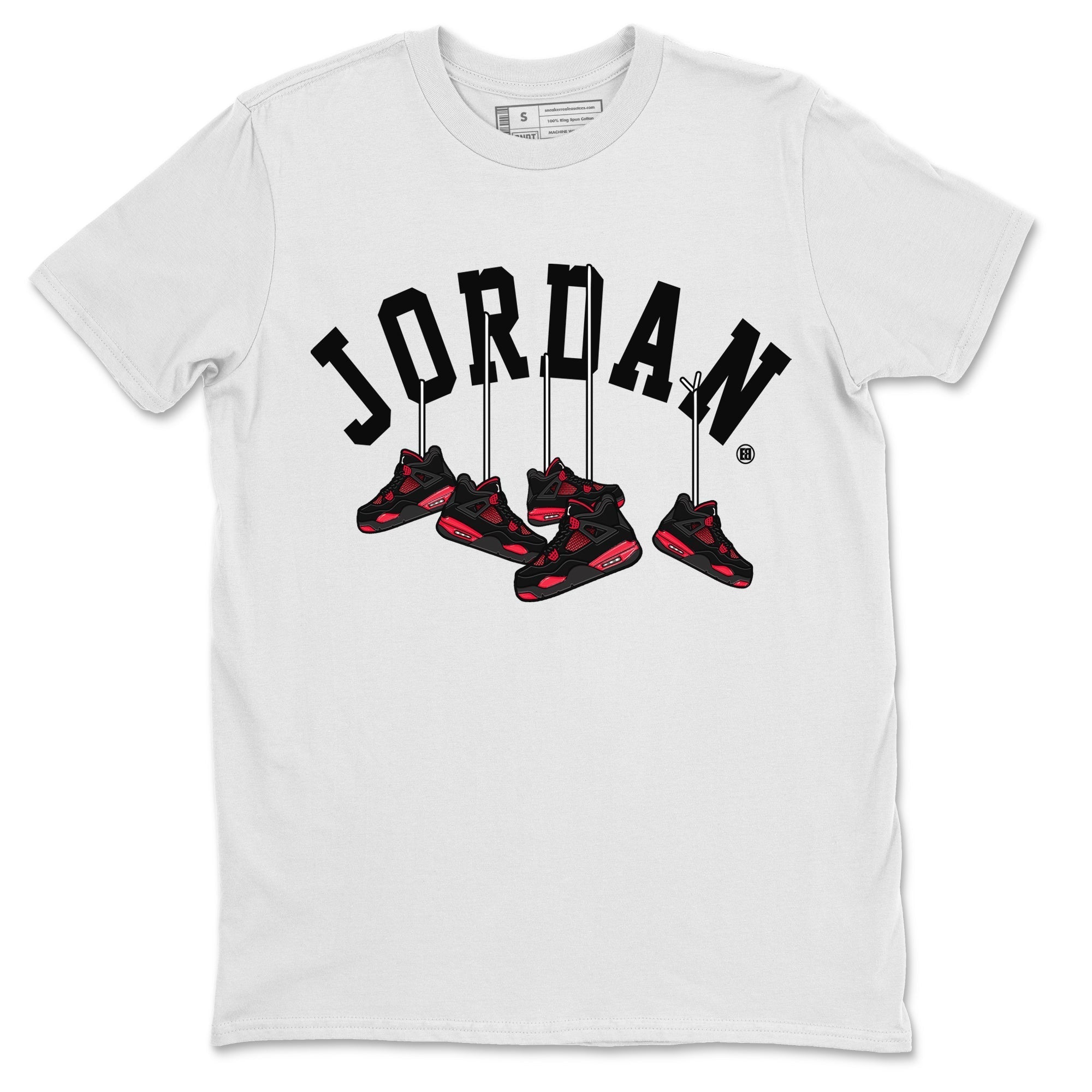 Hanging Sneakers Unisex Tops - Air Jordan 4 Red Thunder