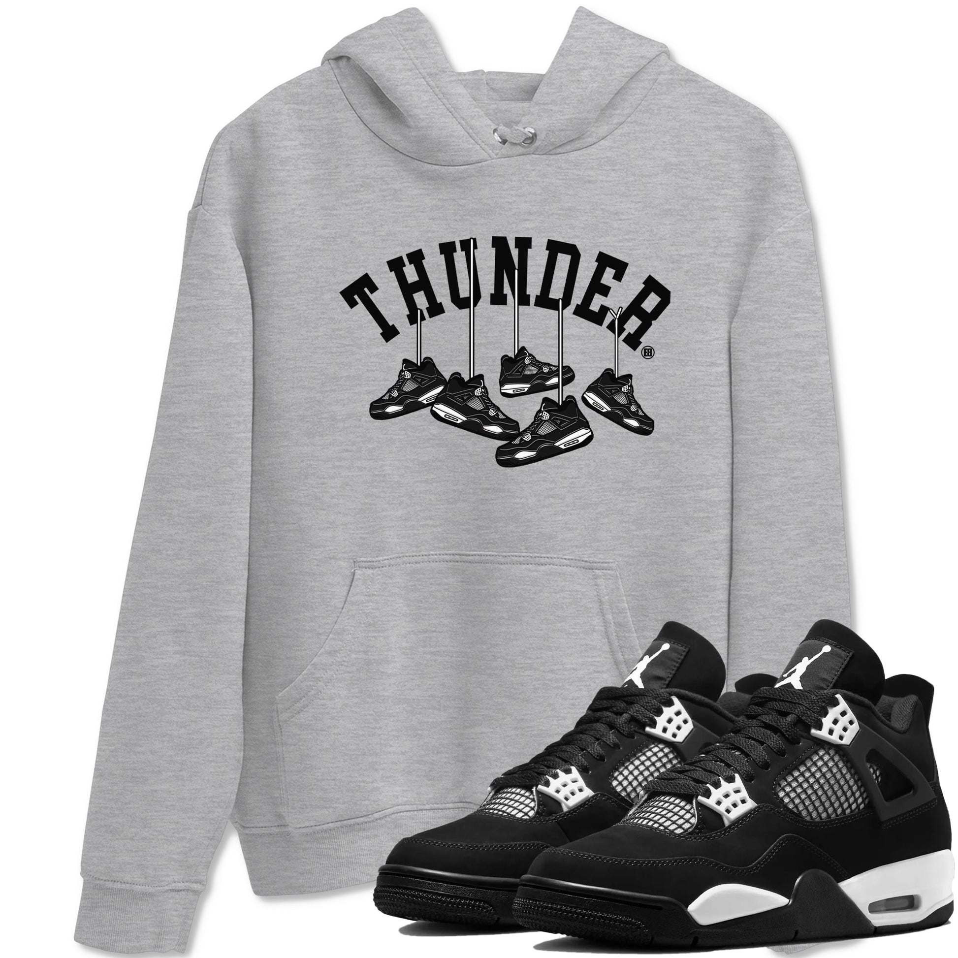 Hanging Sneakers Sneaker Tees - Air Jordan 4 White Thunder