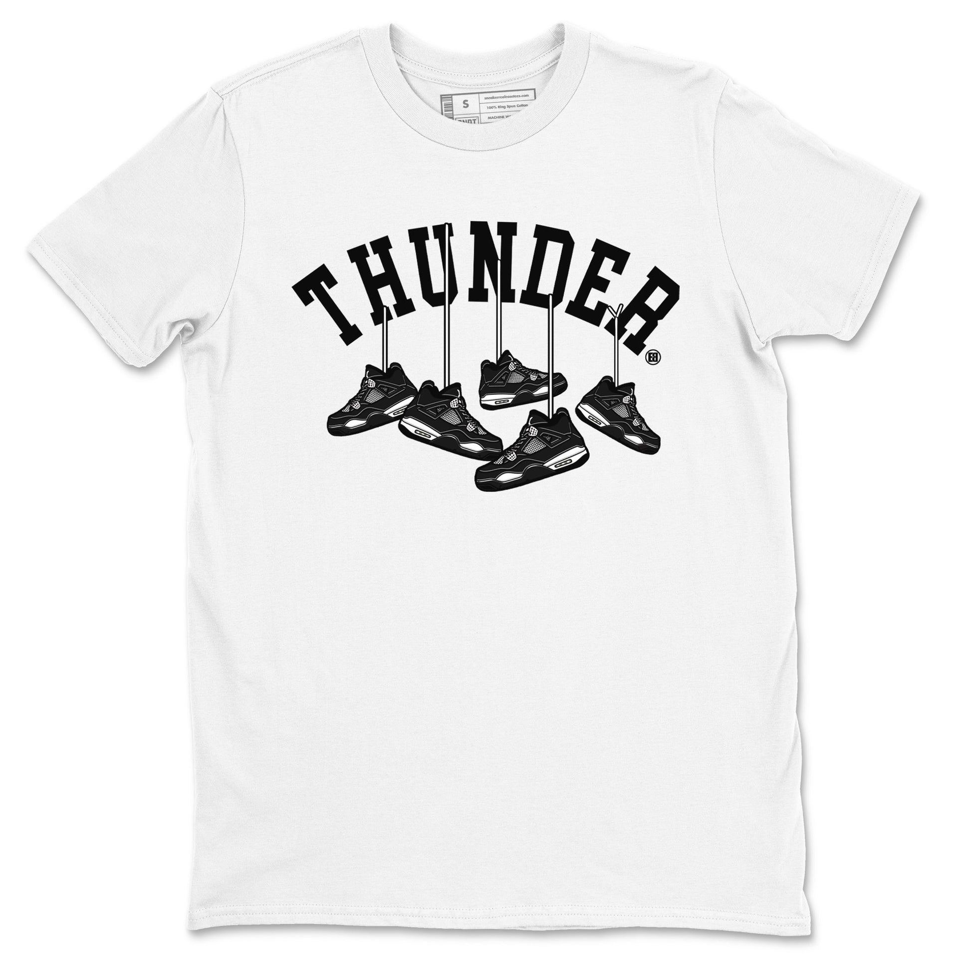 Hanging Sneakers Sneaker Tees - Air Jordan 4 White Thunder