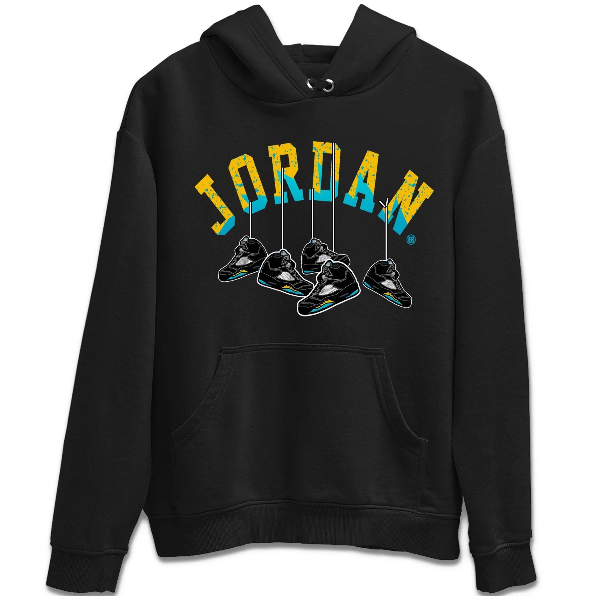 Hanging Sneakers Unisex Tops - Air Jordan 5 Aqua