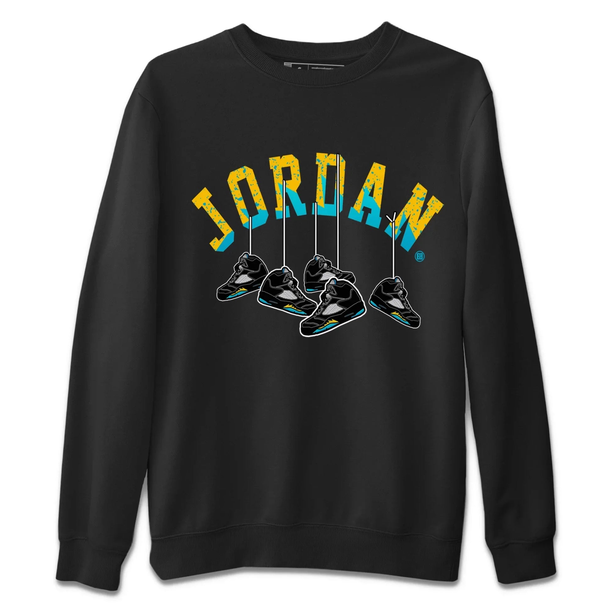 Hanging Sneakers Unisex Tops - Air Jordan 5 Aqua