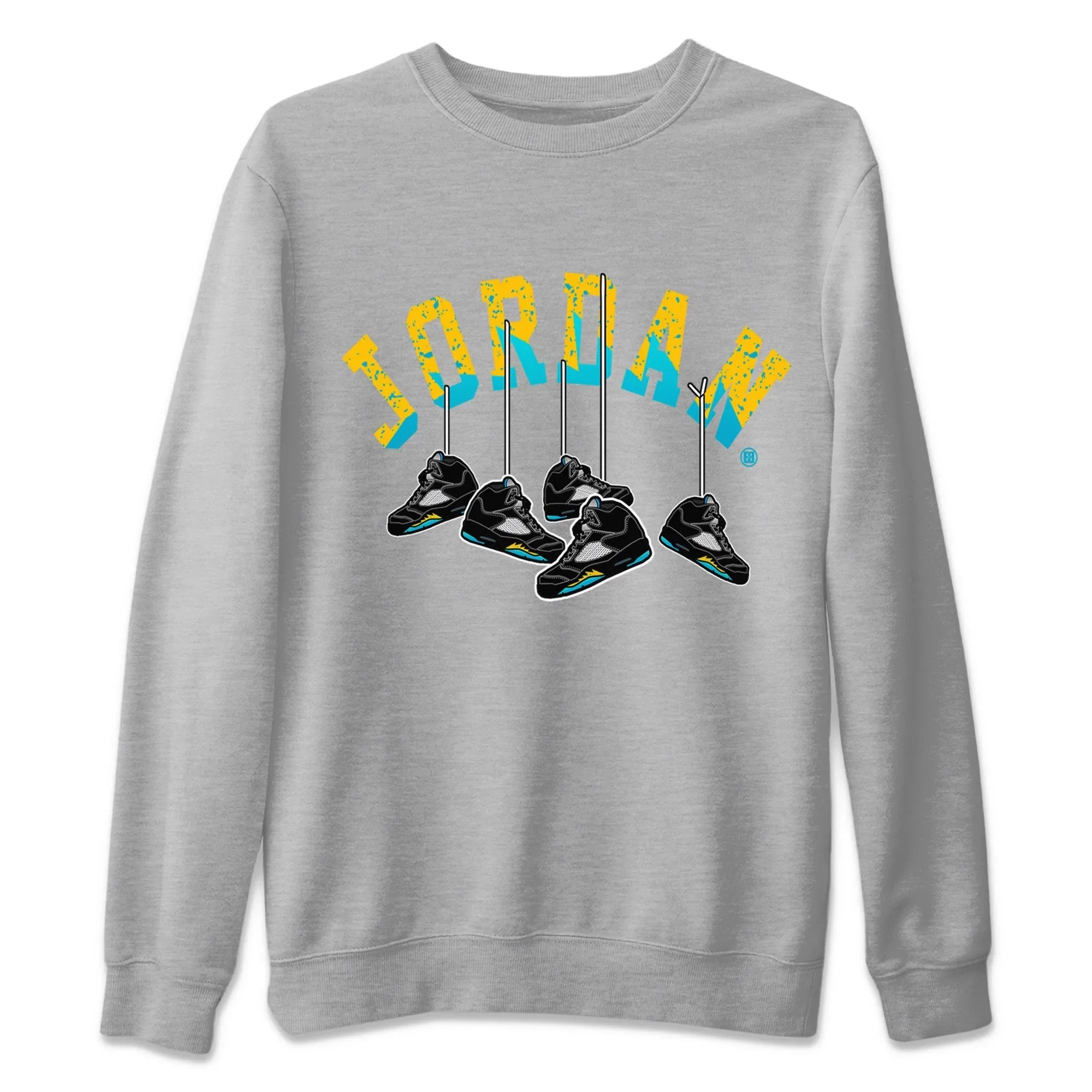 Hanging Sneakers Unisex Tops - Air Jordan 5 Aqua