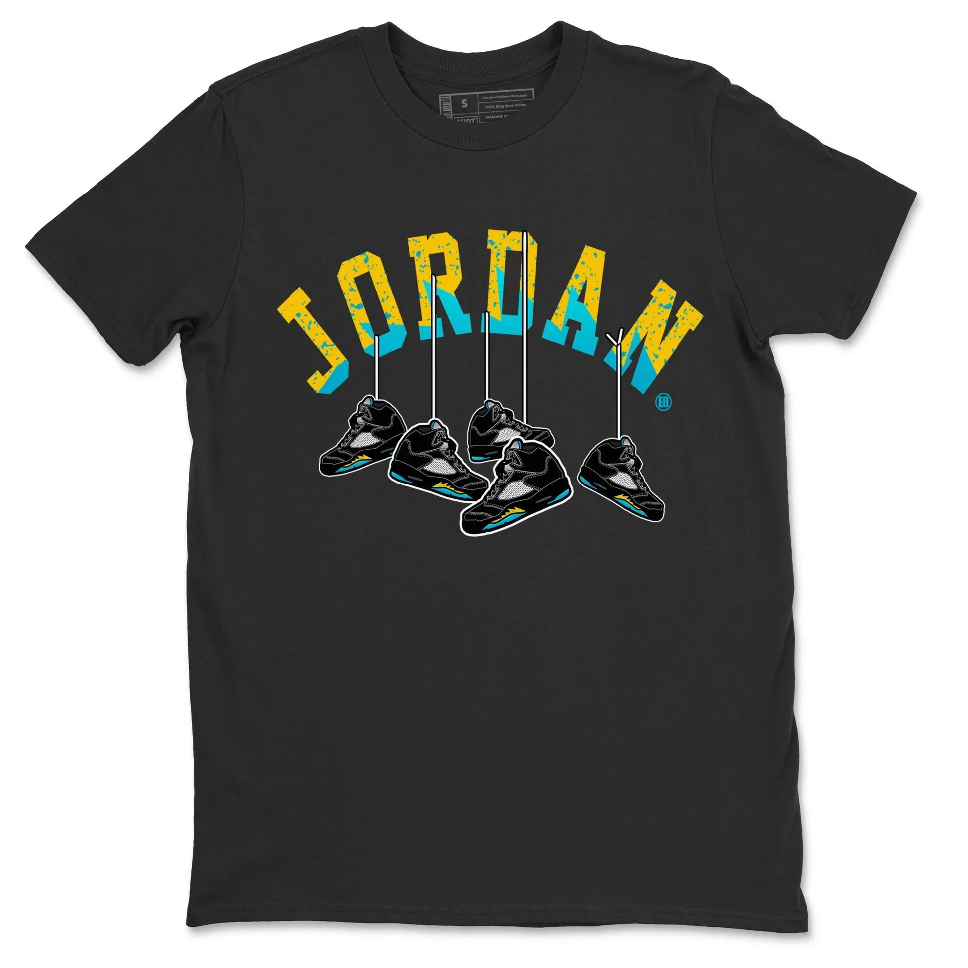 Hanging Sneakers Unisex Tops - Air Jordan 5 Aqua