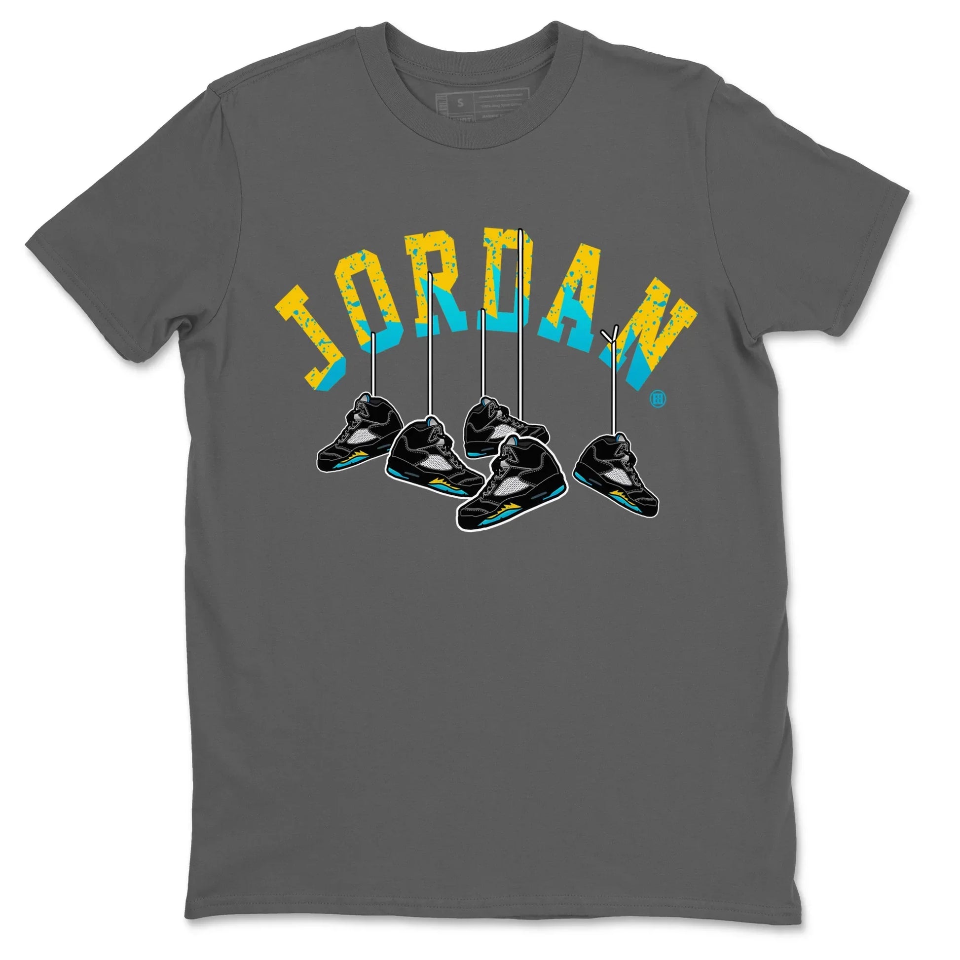 Hanging Sneakers Unisex Tops - Air Jordan 5 Aqua