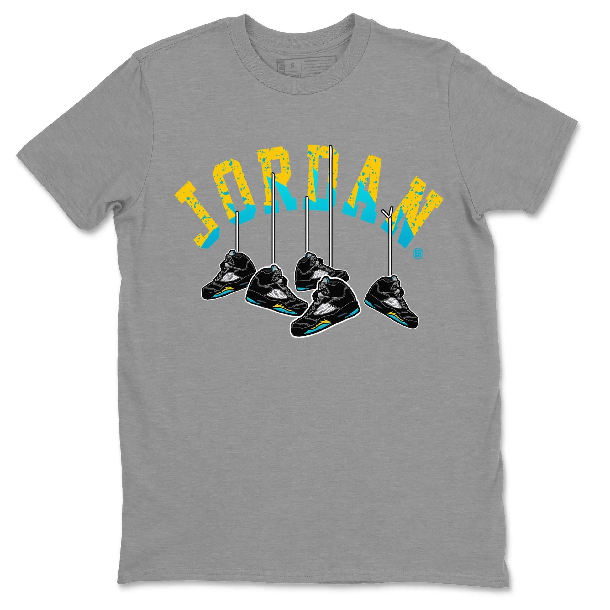 Hanging Sneakers Unisex Tops - Air Jordan 5 Aqua
