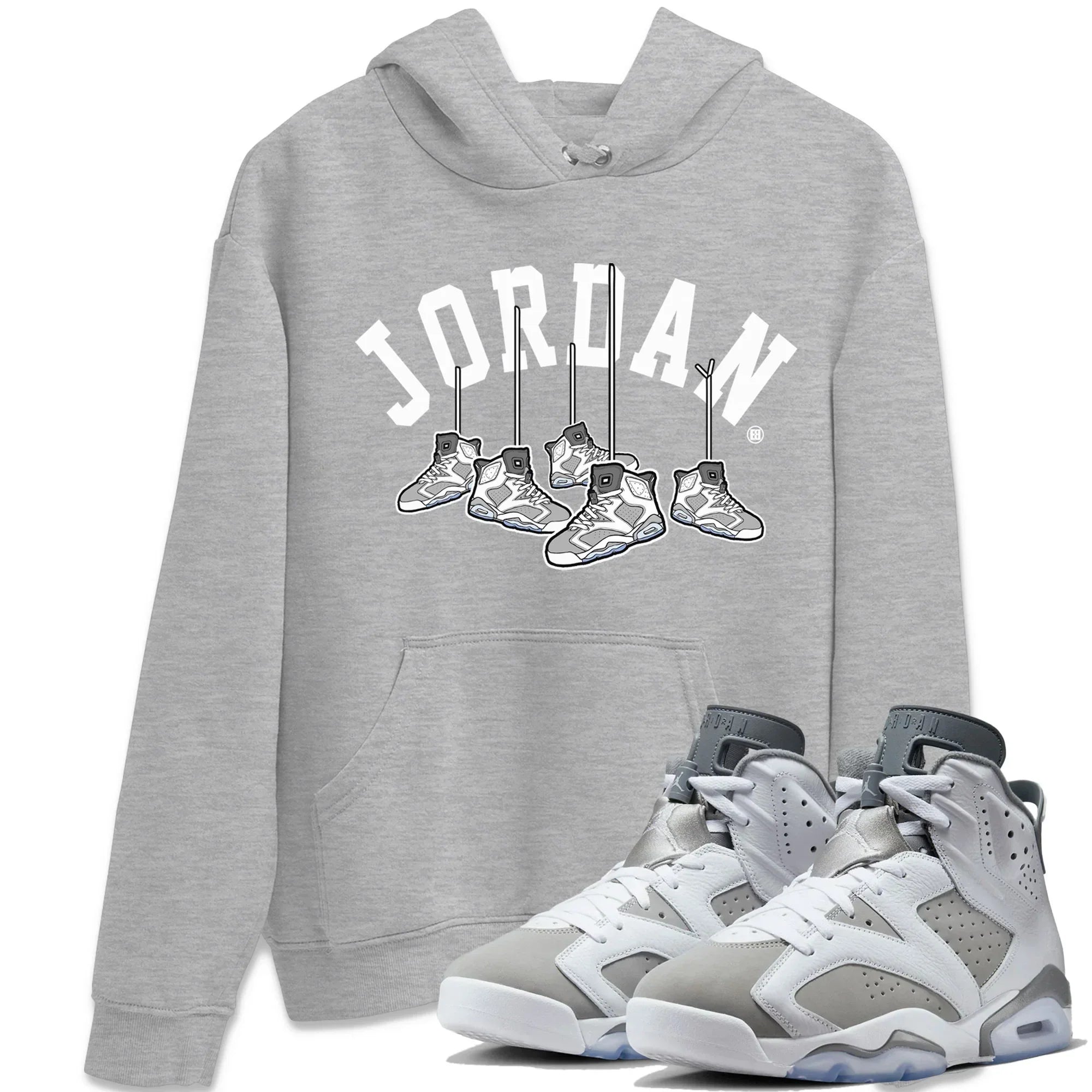 Hanging Sneakers Unisex Tops - Air Jordan 6 Cool Grey