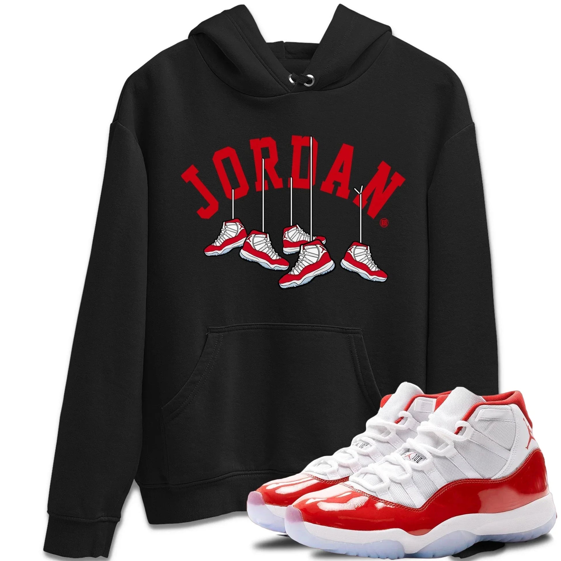 Hanging Sneakers Unisex Tops - Air Jordan 11 Cherry