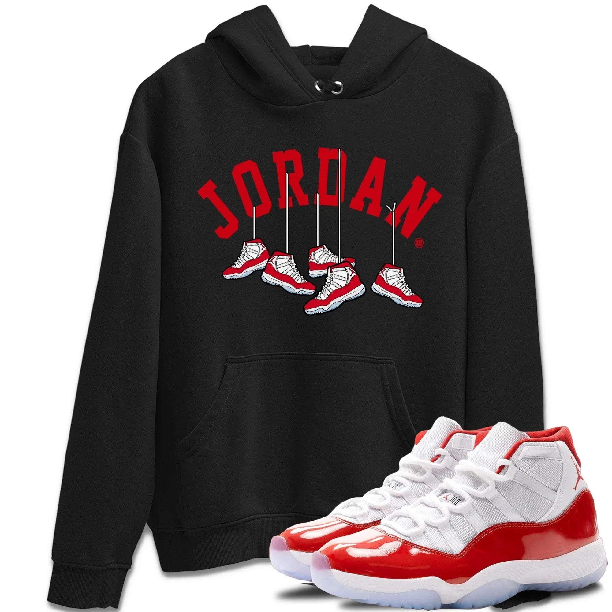 Hanging Sneakers Unisex Tops - Air Jordan 11 Cherry
