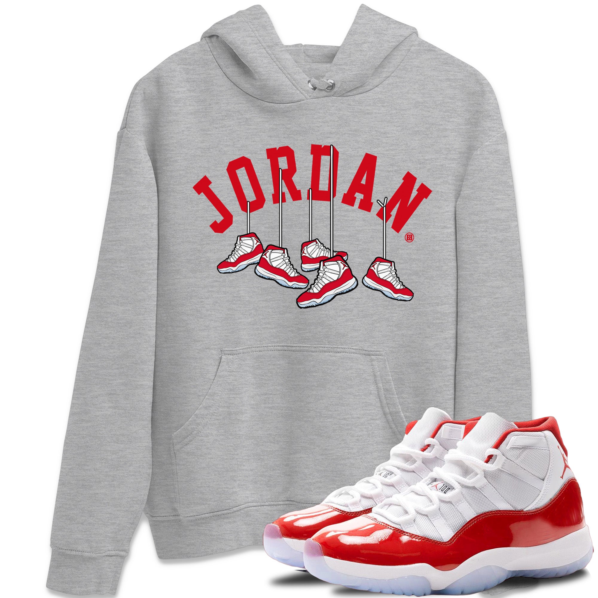 Hanging Sneakers Unisex Tops - Air Jordan 11 Cherry