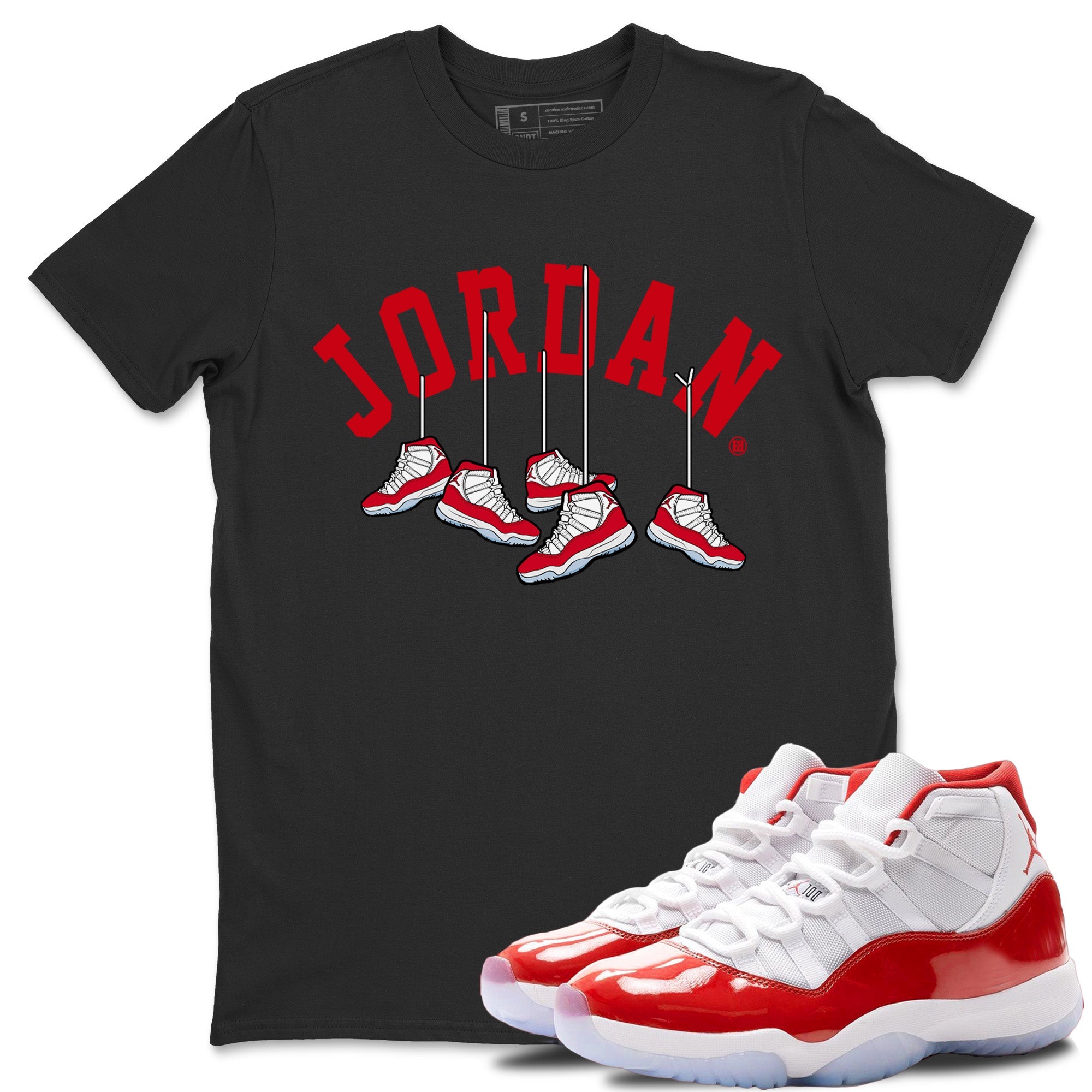Hanging Sneakers Unisex Tops - Air Jordan 11 Cherry