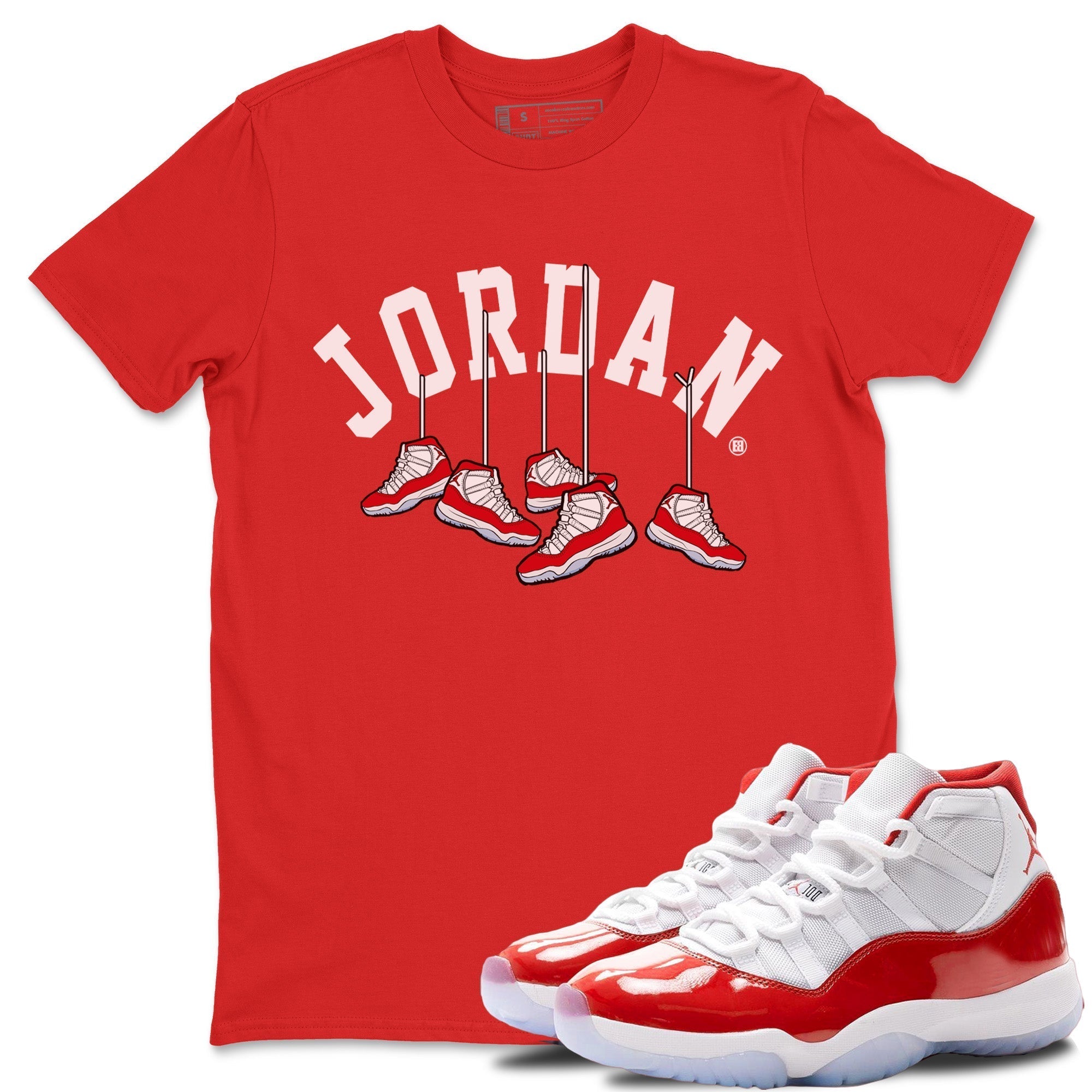 Hanging Sneakers Unisex Tops - Air Jordan 11 Cherry