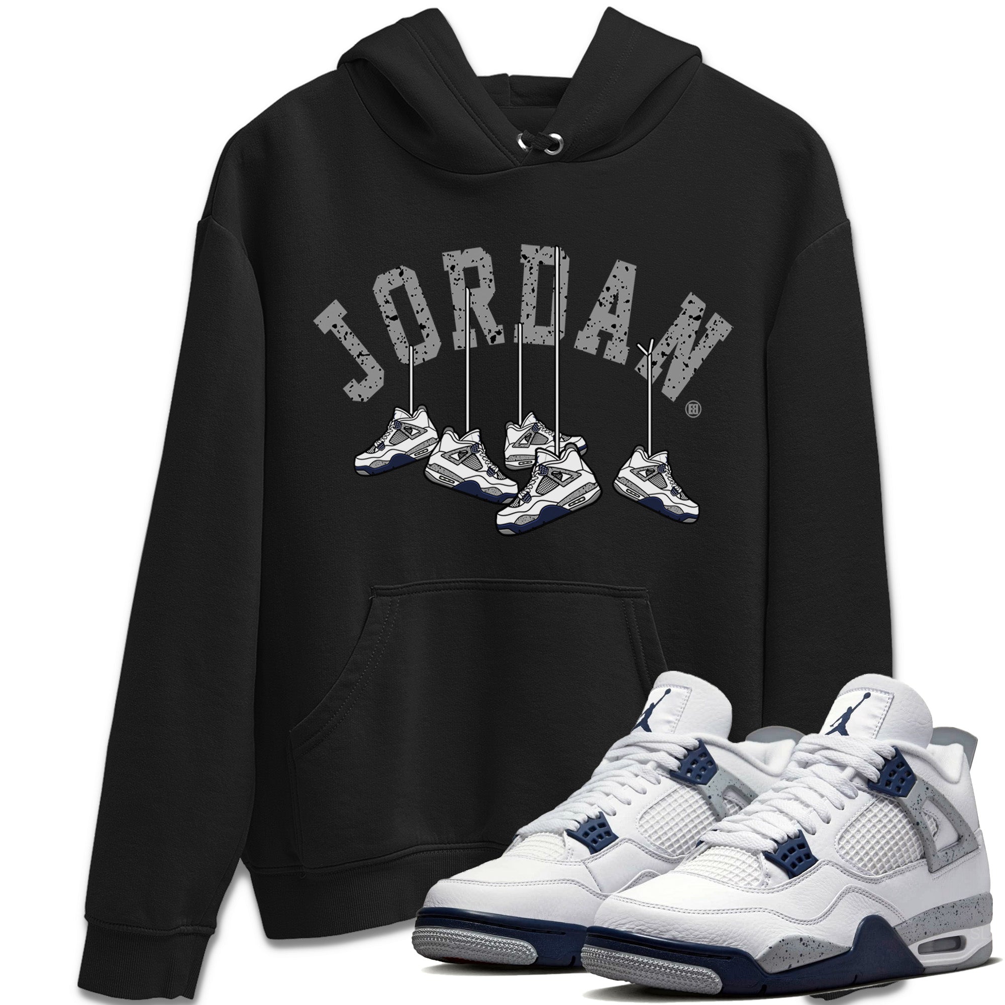Hanging Sneakers Unisex Tops - Air Jordan 4 Midnight Navy