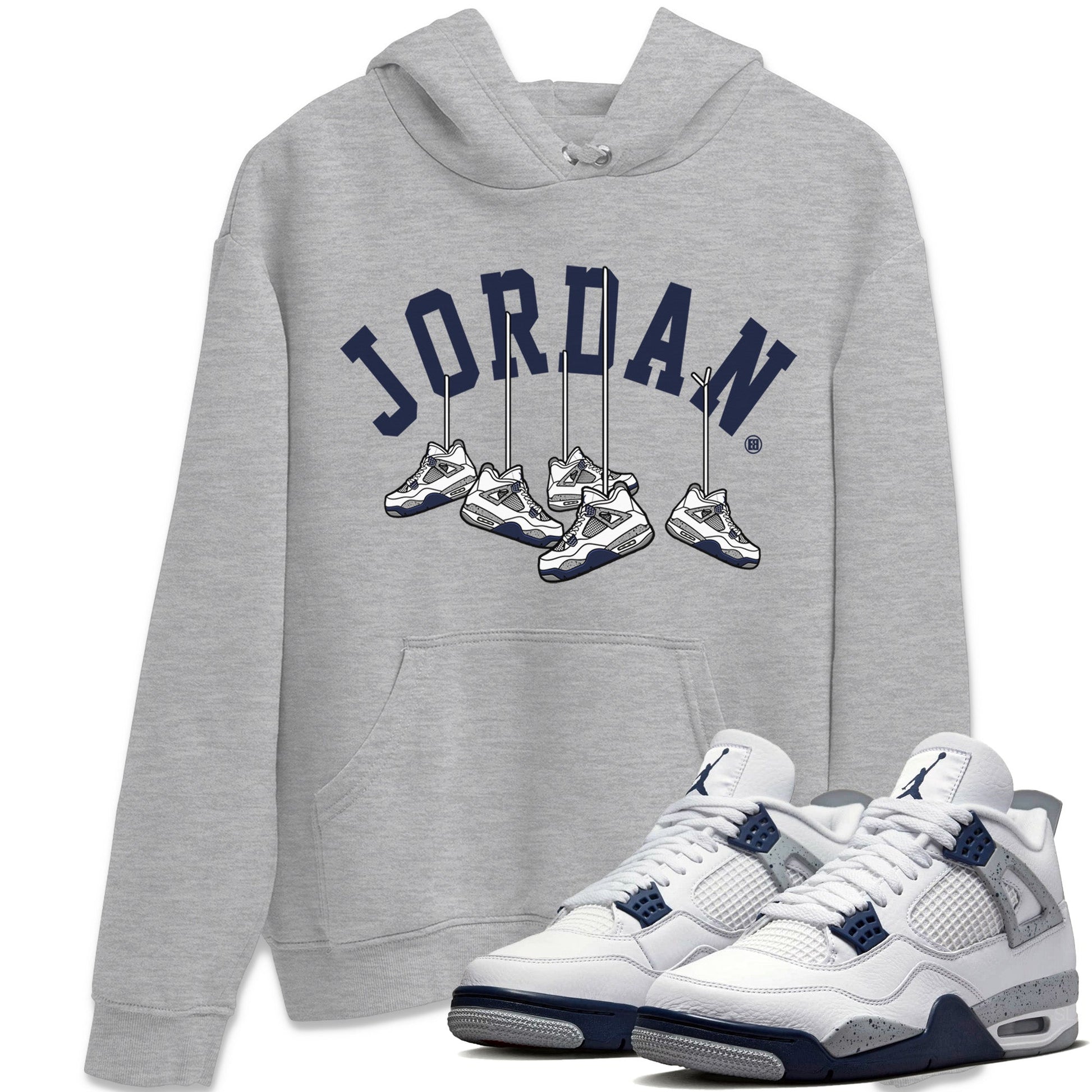 Hanging Sneakers Unisex Tops - Air Jordan 4 Midnight Navy