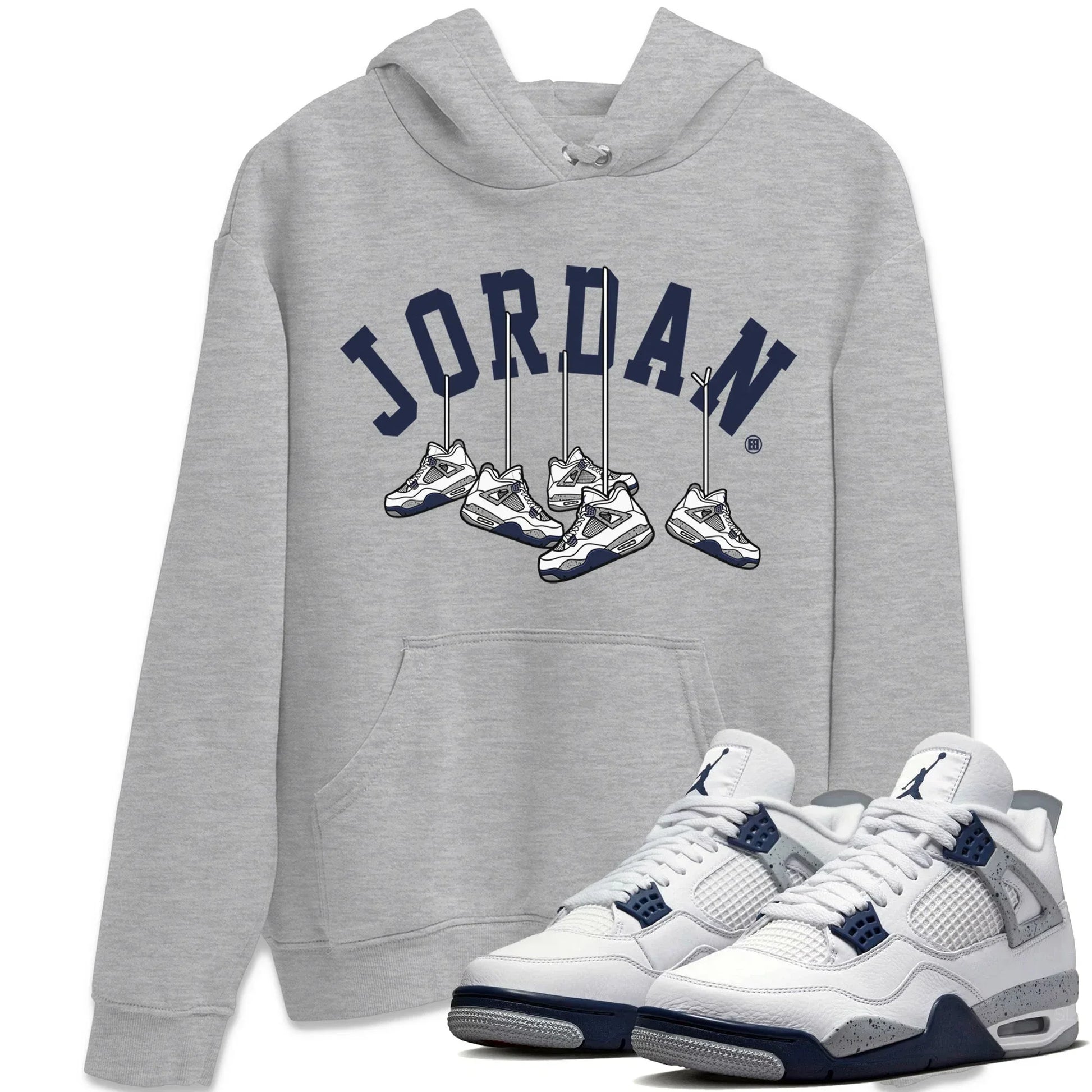 Hanging Sneakers Unisex Tops - Air Jordan 4 Midnight Navy