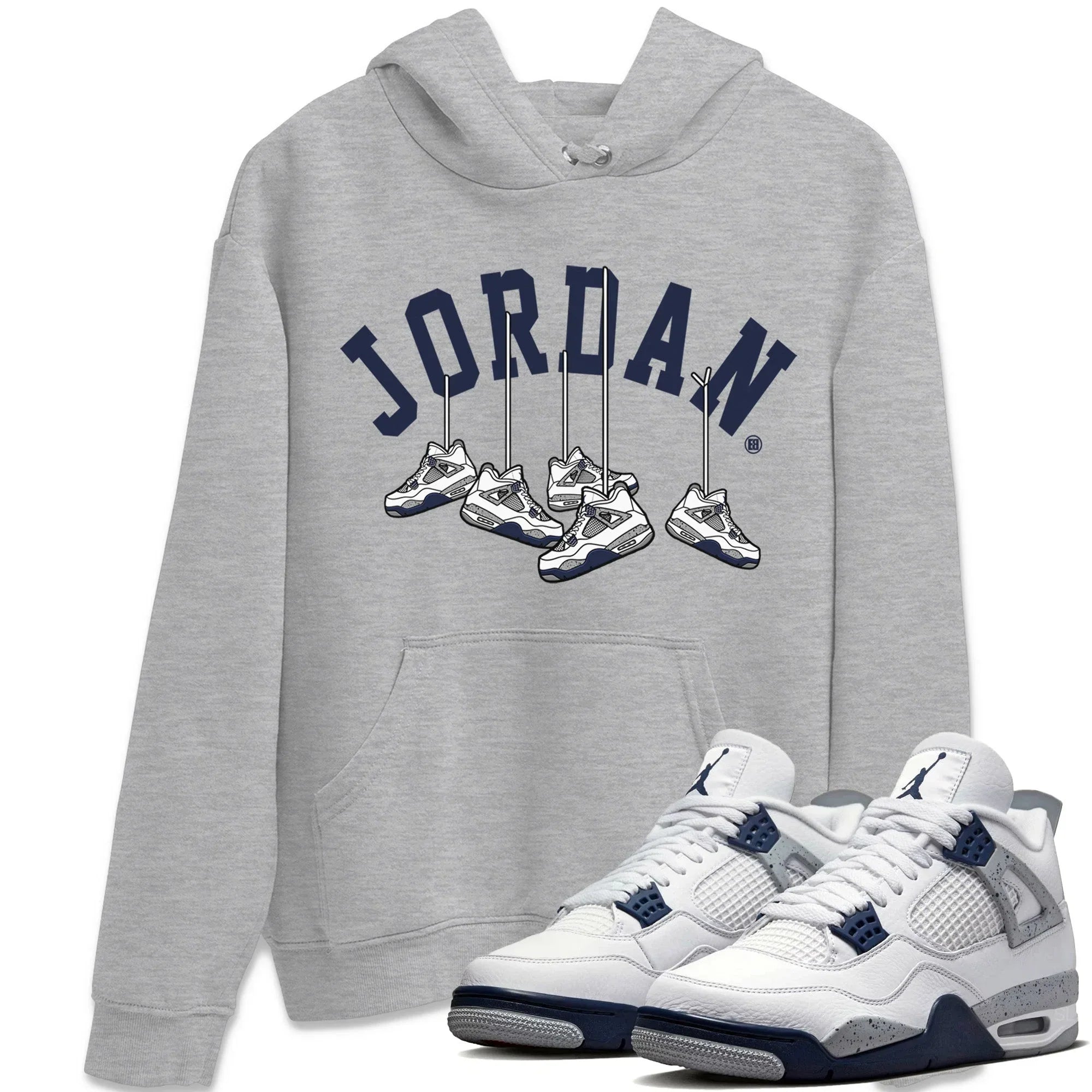 Hanging Sneakers Unisex Tops - Air Jordan 4 Midnight Navy