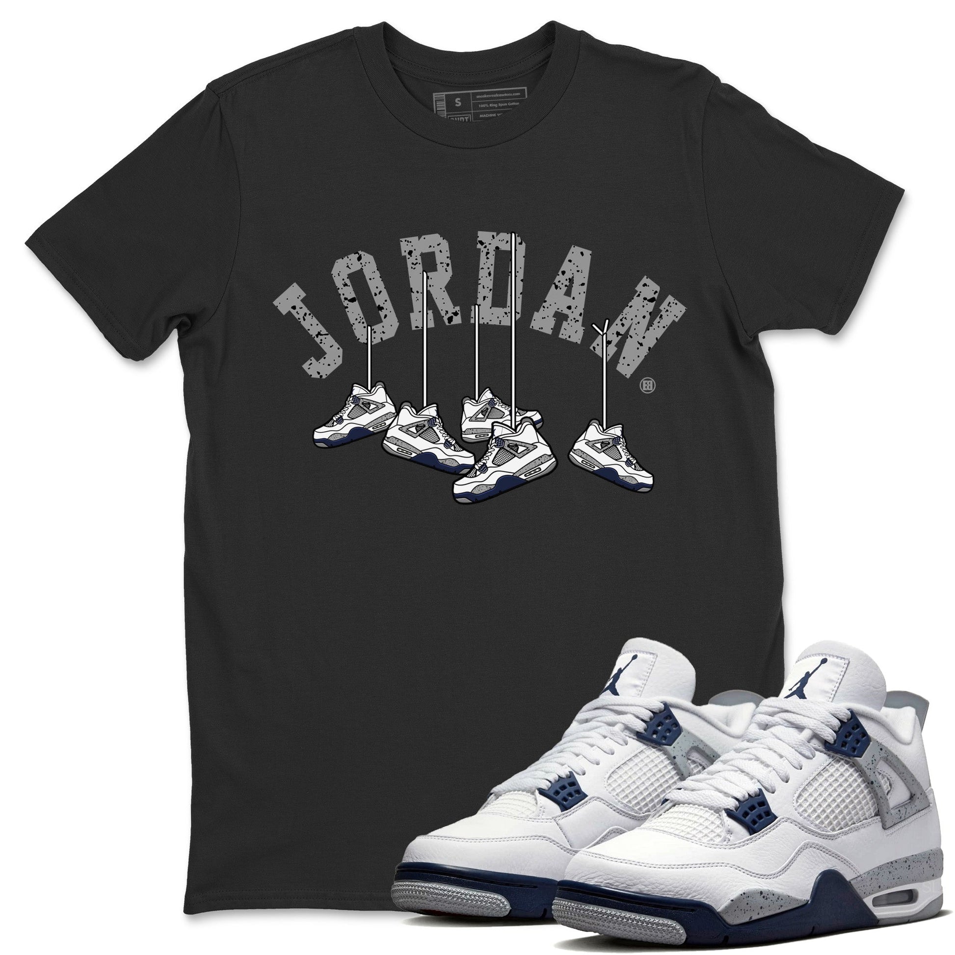 Hanging Sneakers Unisex Tops - Air Jordan 4 Midnight Navy