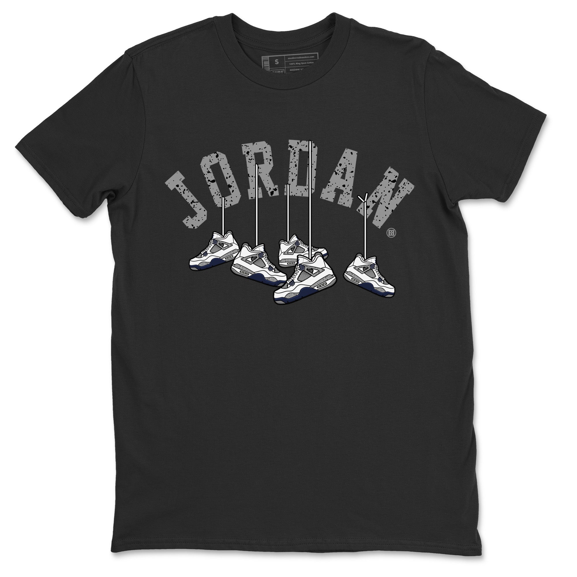 Hanging Sneakers Unisex Tops - Air Jordan 4 Midnight Navy