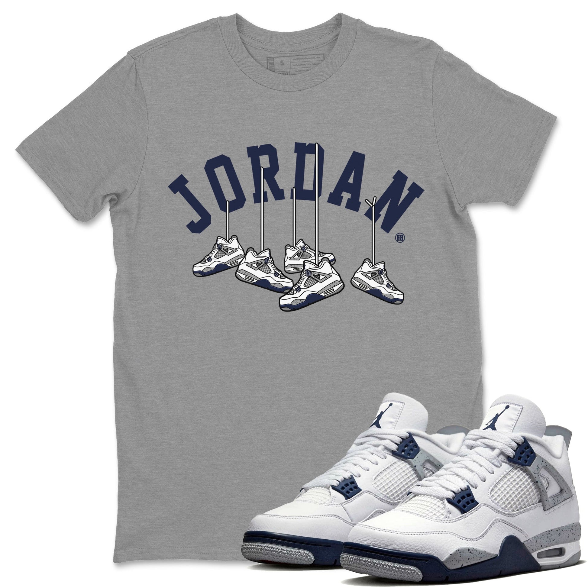 Hanging Sneakers Unisex Tops - Air Jordan 4 Midnight Navy