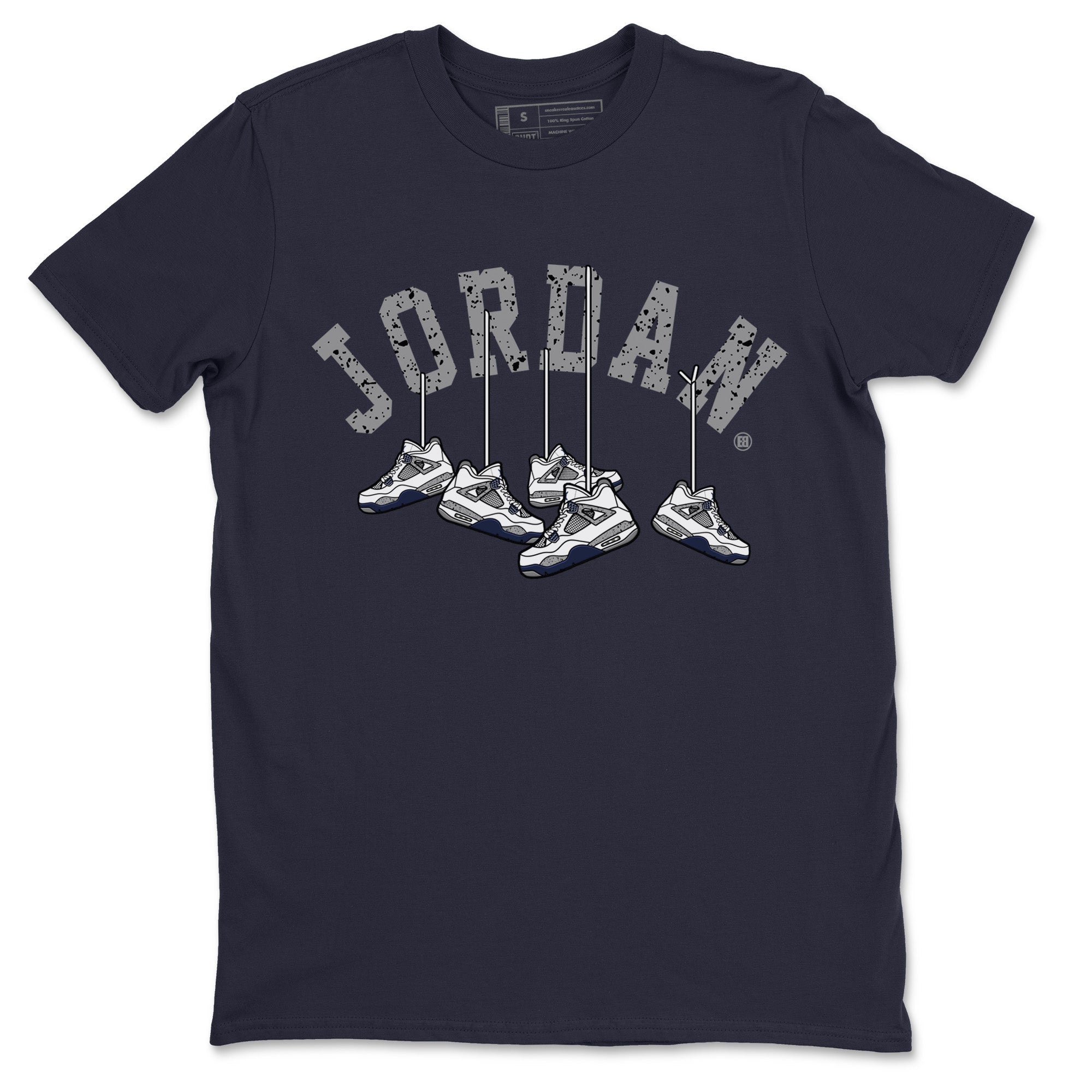 Hanging Sneakers Unisex Tops - Air Jordan 4 Midnight Navy