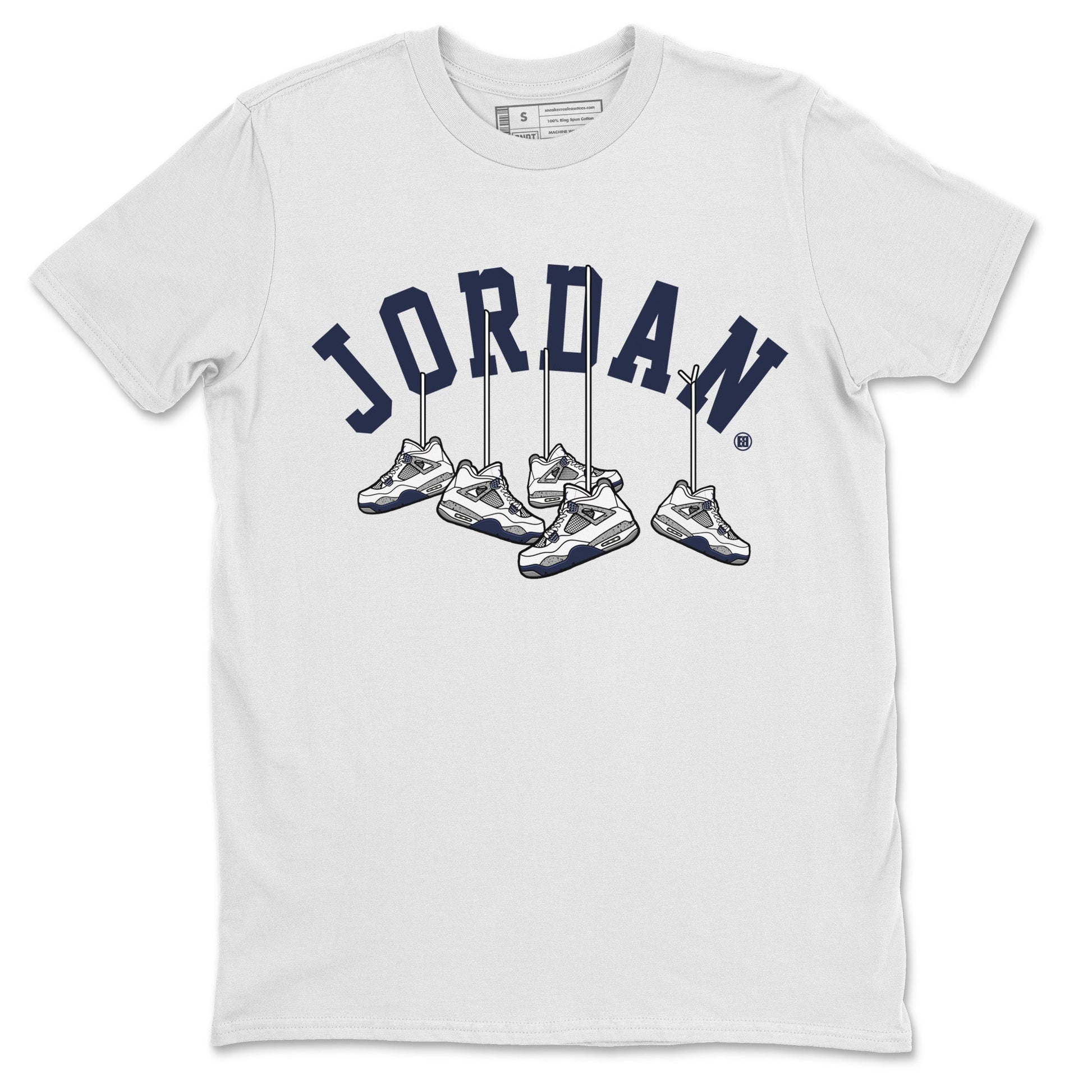 Hanging Sneakers Unisex Tops - Air Jordan 4 Midnight Navy