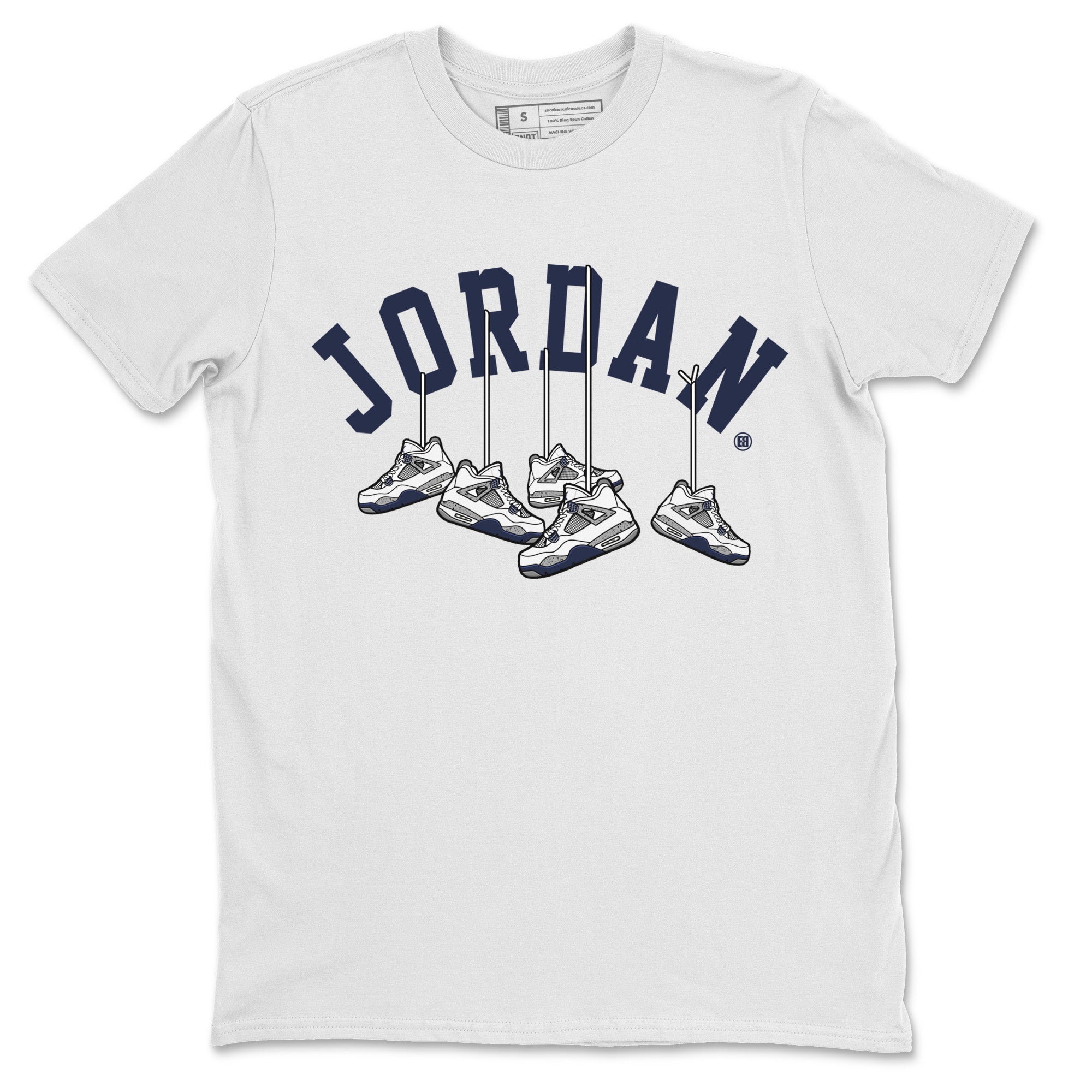 Hanging Sneakers Unisex Tops - Air Jordan 4 Midnight Navy
