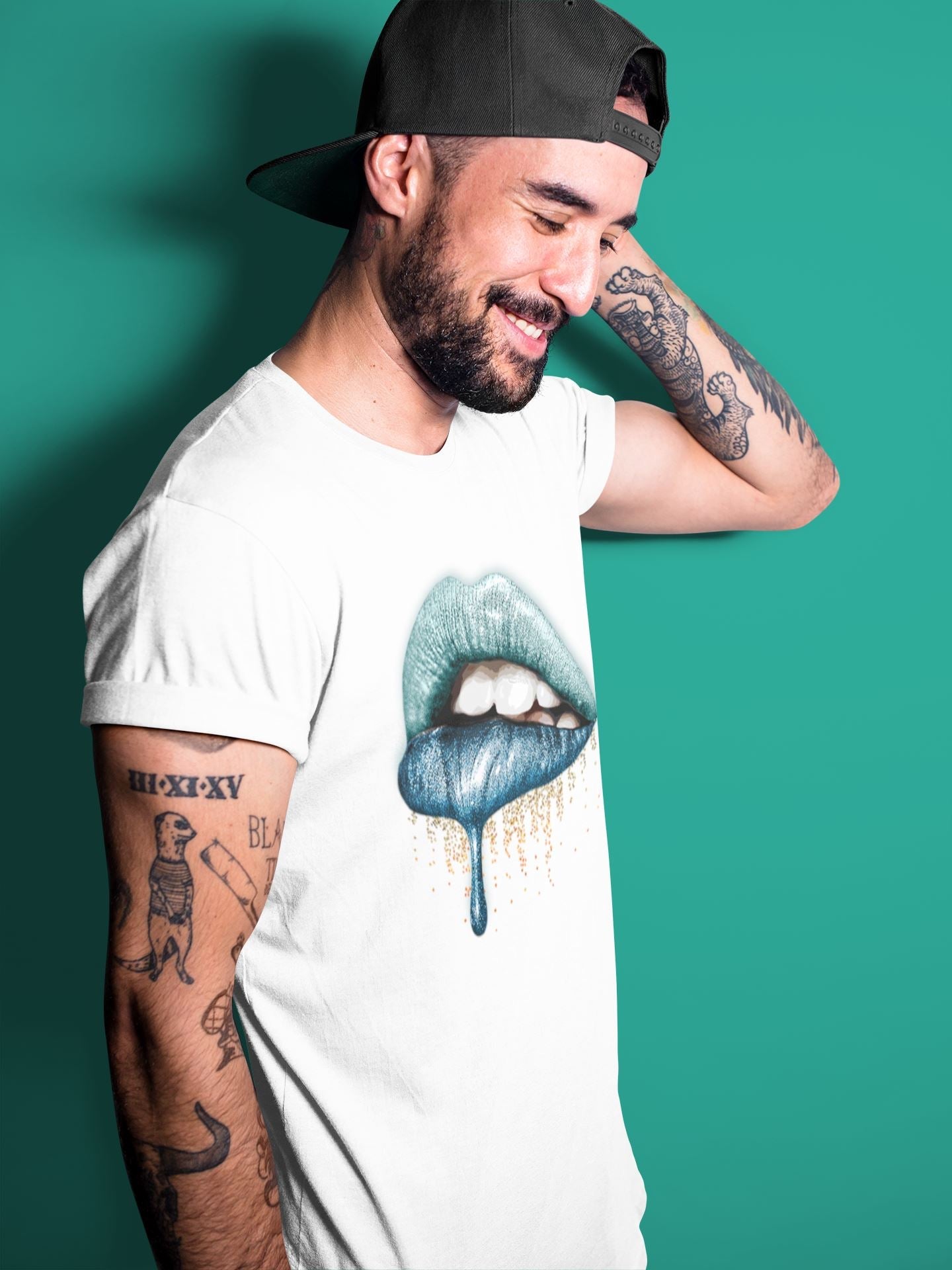 Dripping Lips Unisex Tops - Yeezy 700 Faded Azure