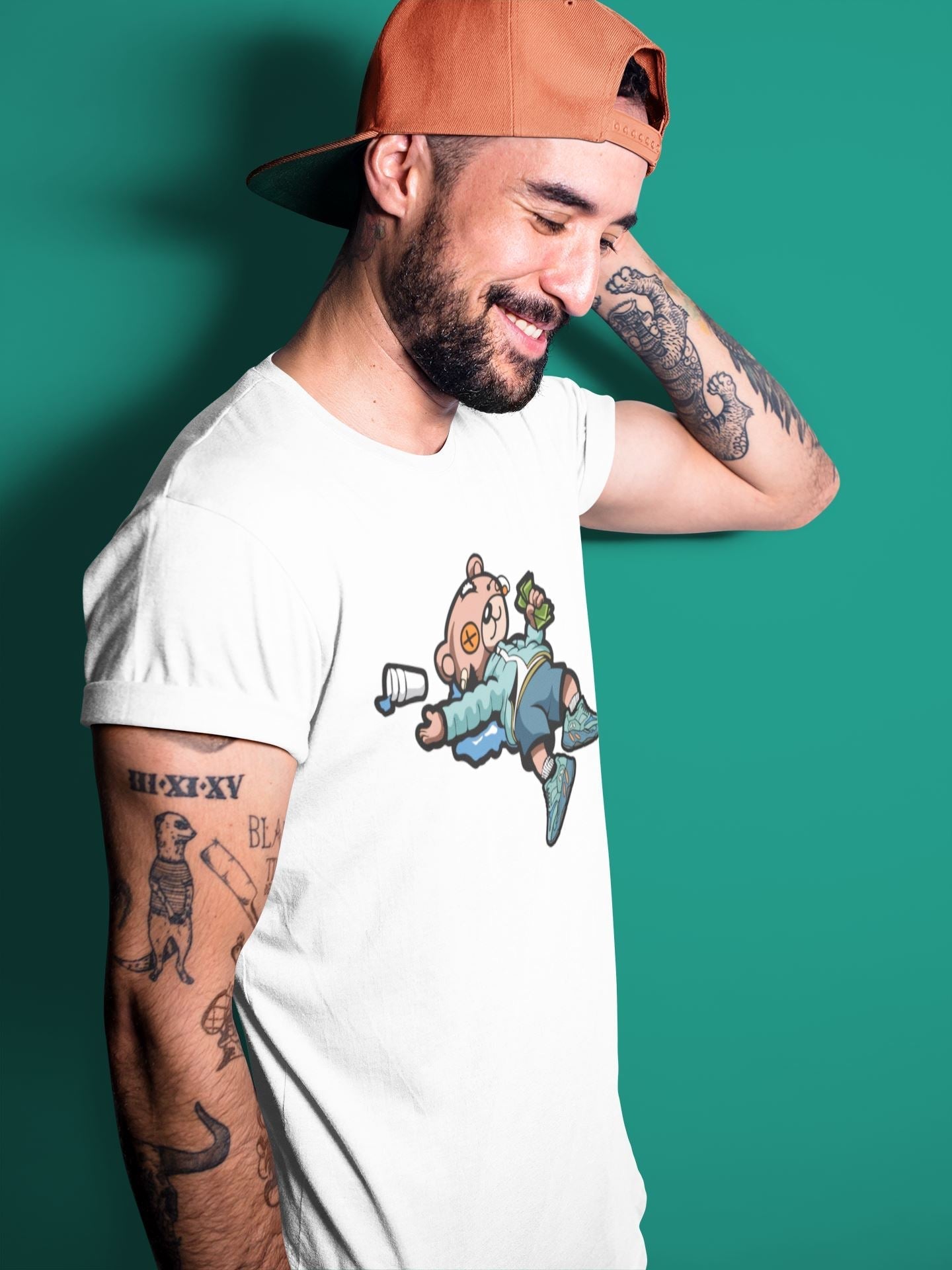 Drunk Teddy Bear Unisex Tops - Yeezy 700 Faded Azure