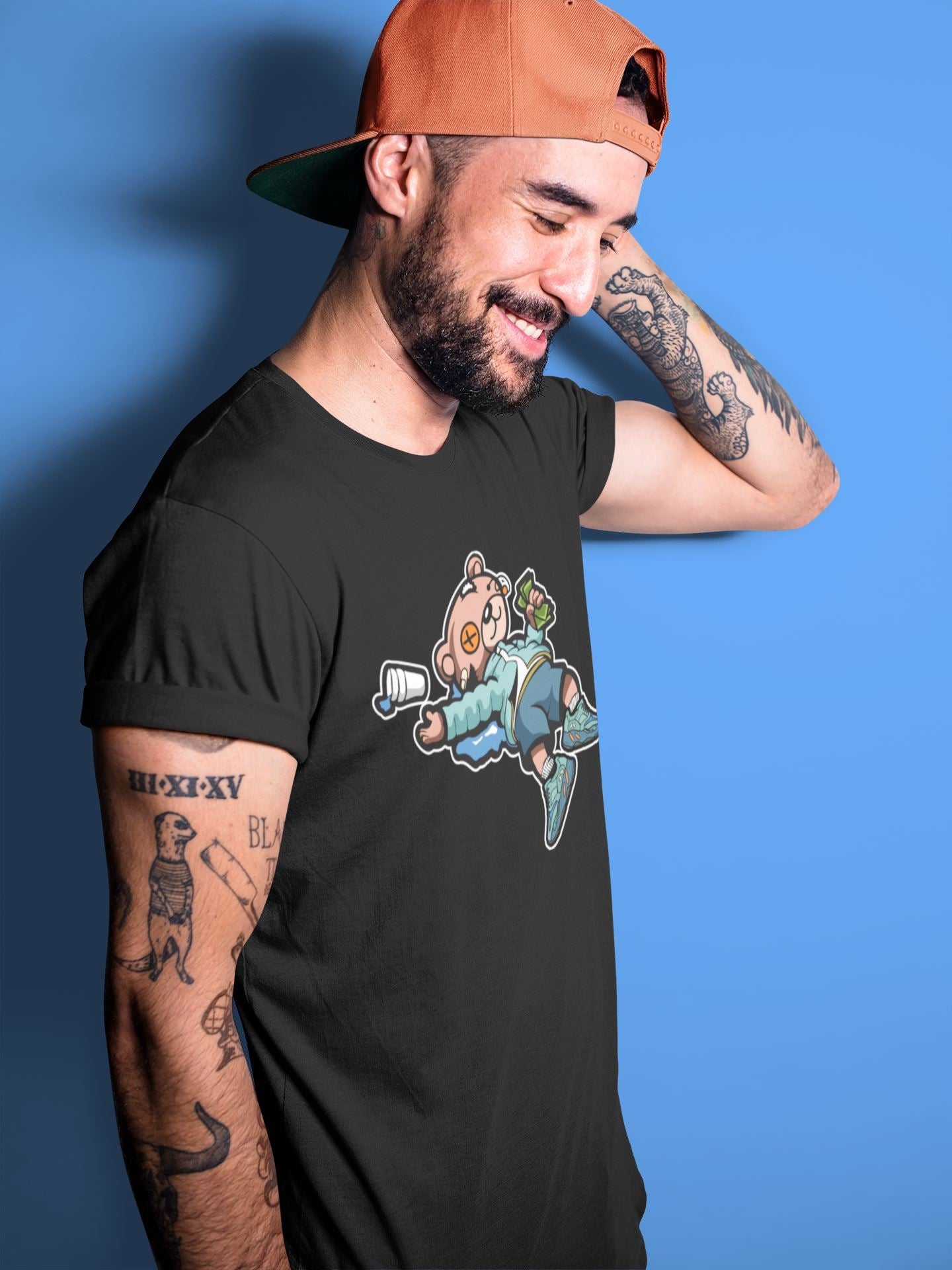 Drunk Teddy Bear Unisex Tops - Yeezy 700 Faded Azure
