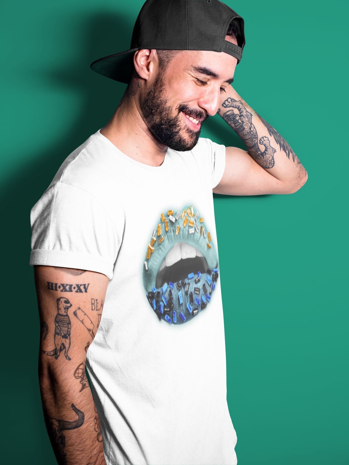 Lips Jewel Unisex Tops - Yeezy 700 Faded Azure