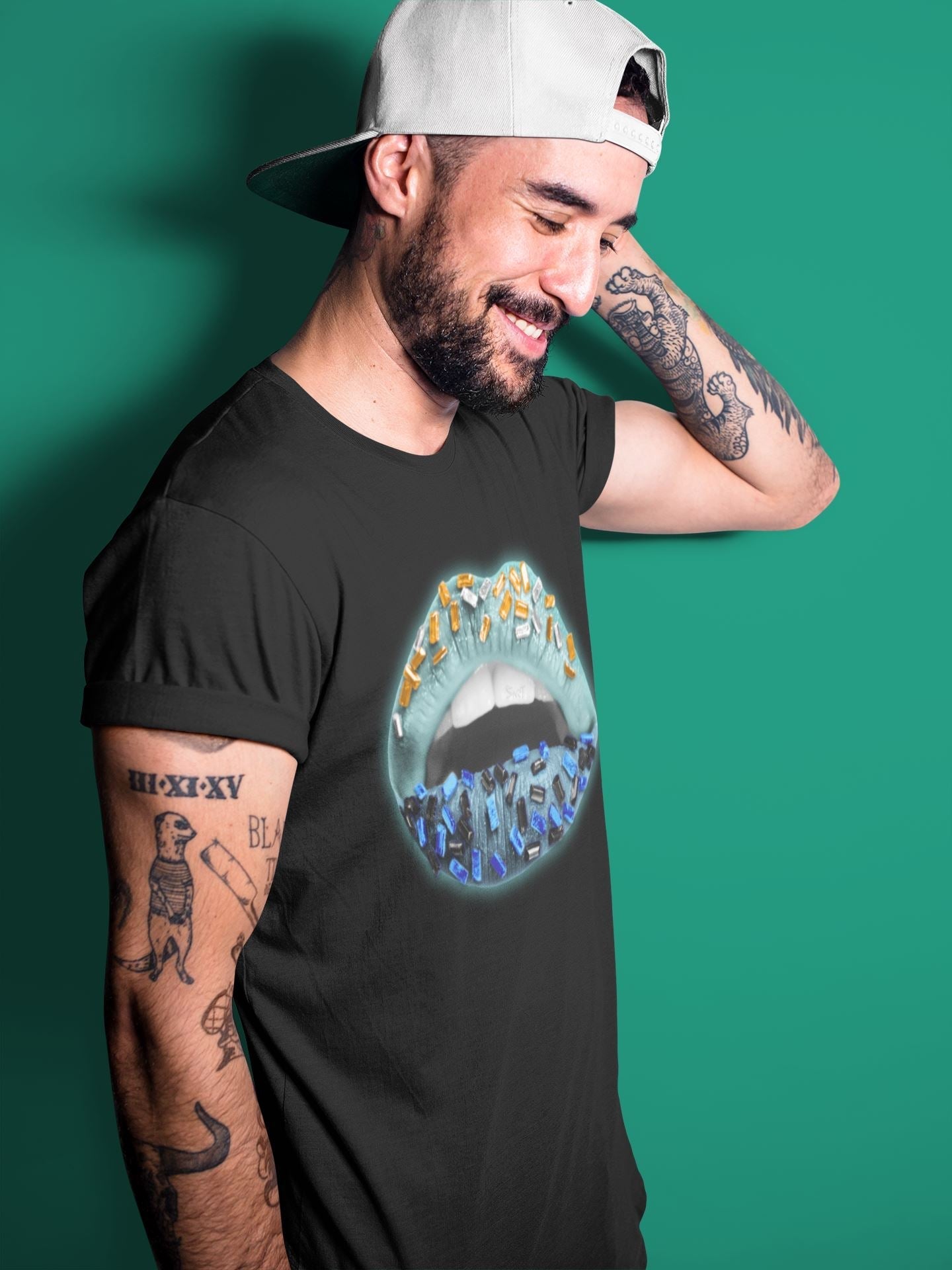 Lips Jewel Unisex Tops - Yeezy 700 Faded Azure