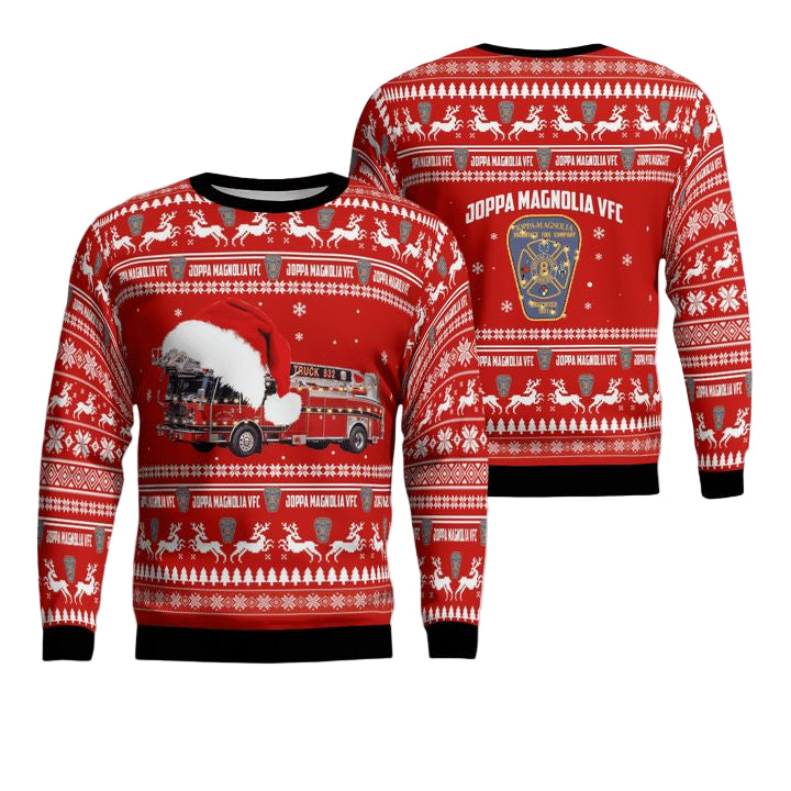 Harford County Maryland Joppa Magnolia Volunteer Fire Company ? Fort Hanson Christmas Sweater 3D ? TN51 ? Usalast