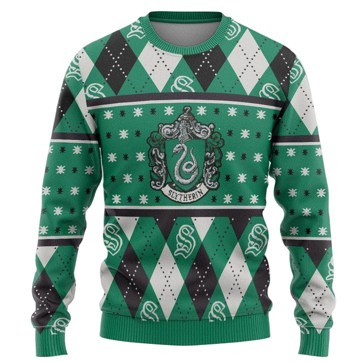 Harry Potter Slytherin Crest Yellow Christmas Sweater ? Usalast
