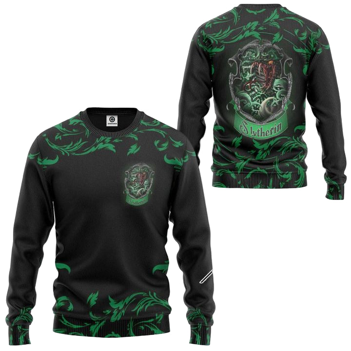 Harry Potter Slytherin House Logo Paisley Pattern Ugly Christmas Sweater ? Usalast
