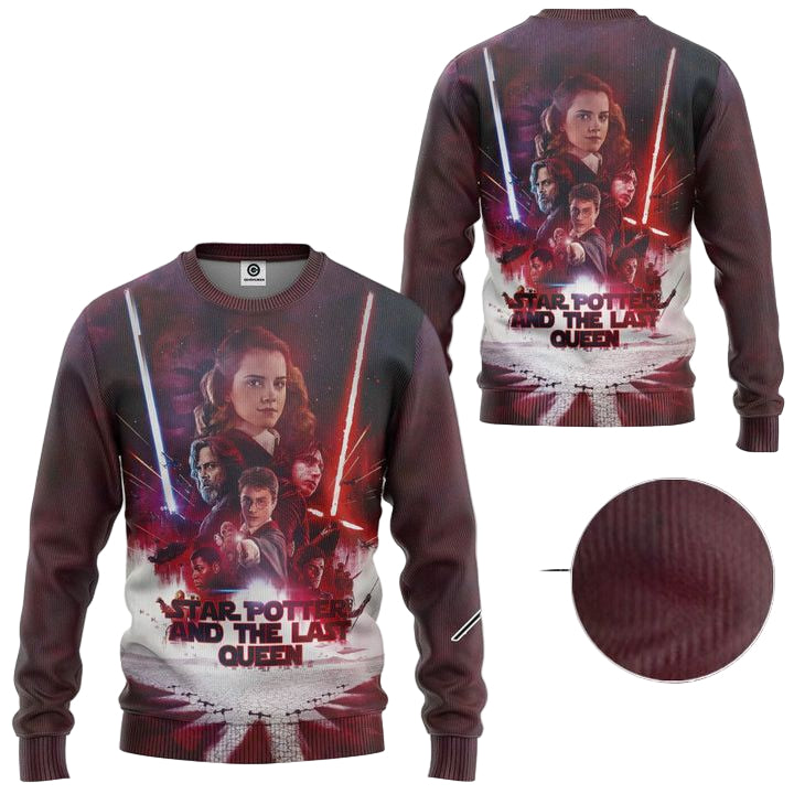Harry Potter Star Potter and The Last Queen Poster Ugly Christmas Sweater ? Usalast