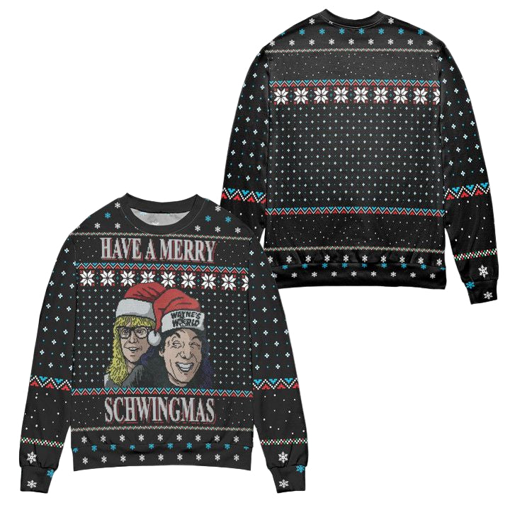 Have A Merry Schwingmas Waynes World Snowflake Ugly Christmas Sweater ? Usalast