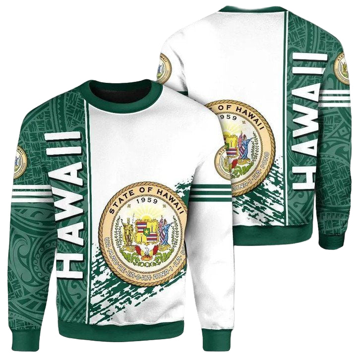 Hawaii Coat Of Arms Sweater Quarter Style J1C ? Usalast