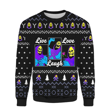 He man Live Love Laugh Ugly Christmas2022 Sweater ? Usalast