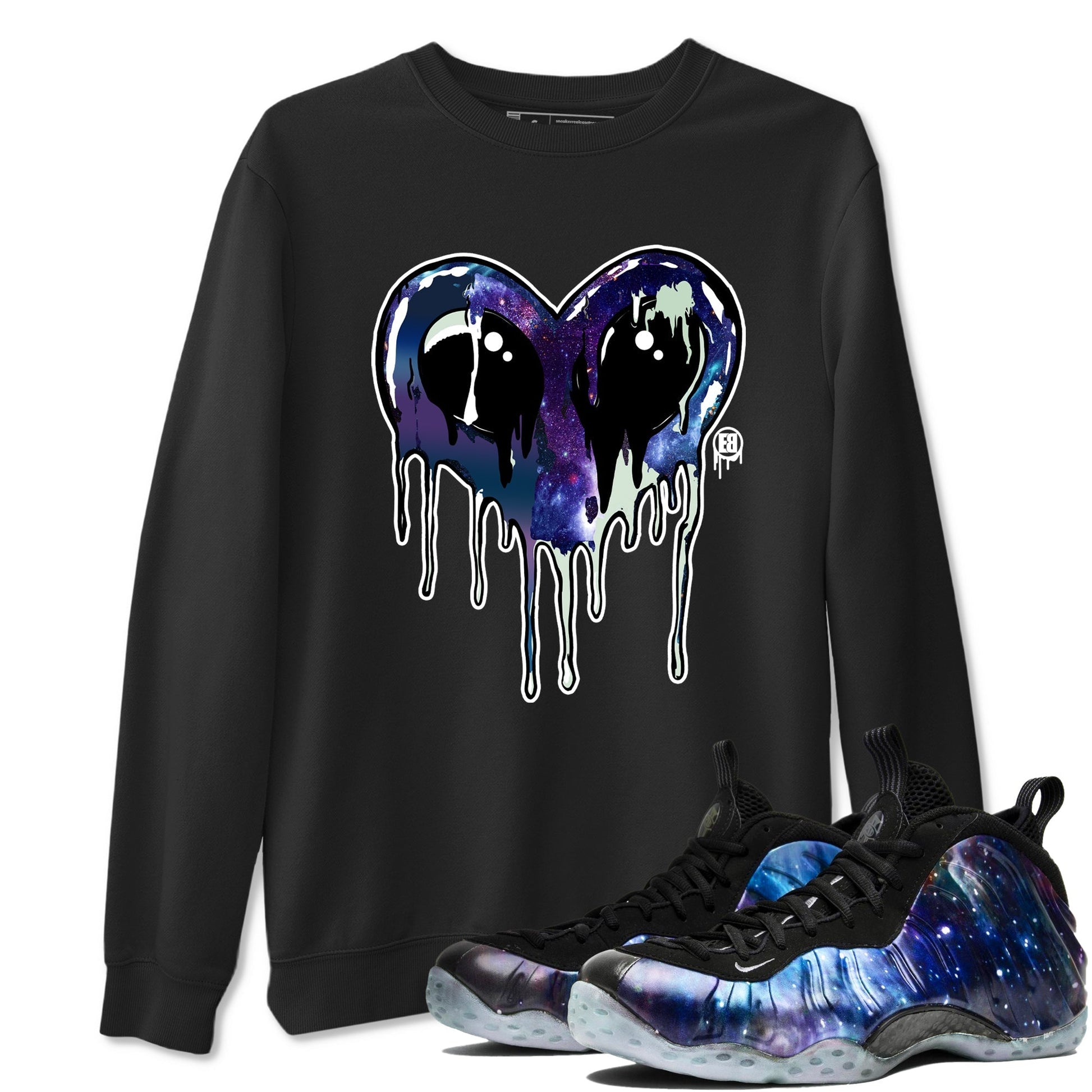Heart Alien Sneaker Tees - Air Foamposite One Galaxy