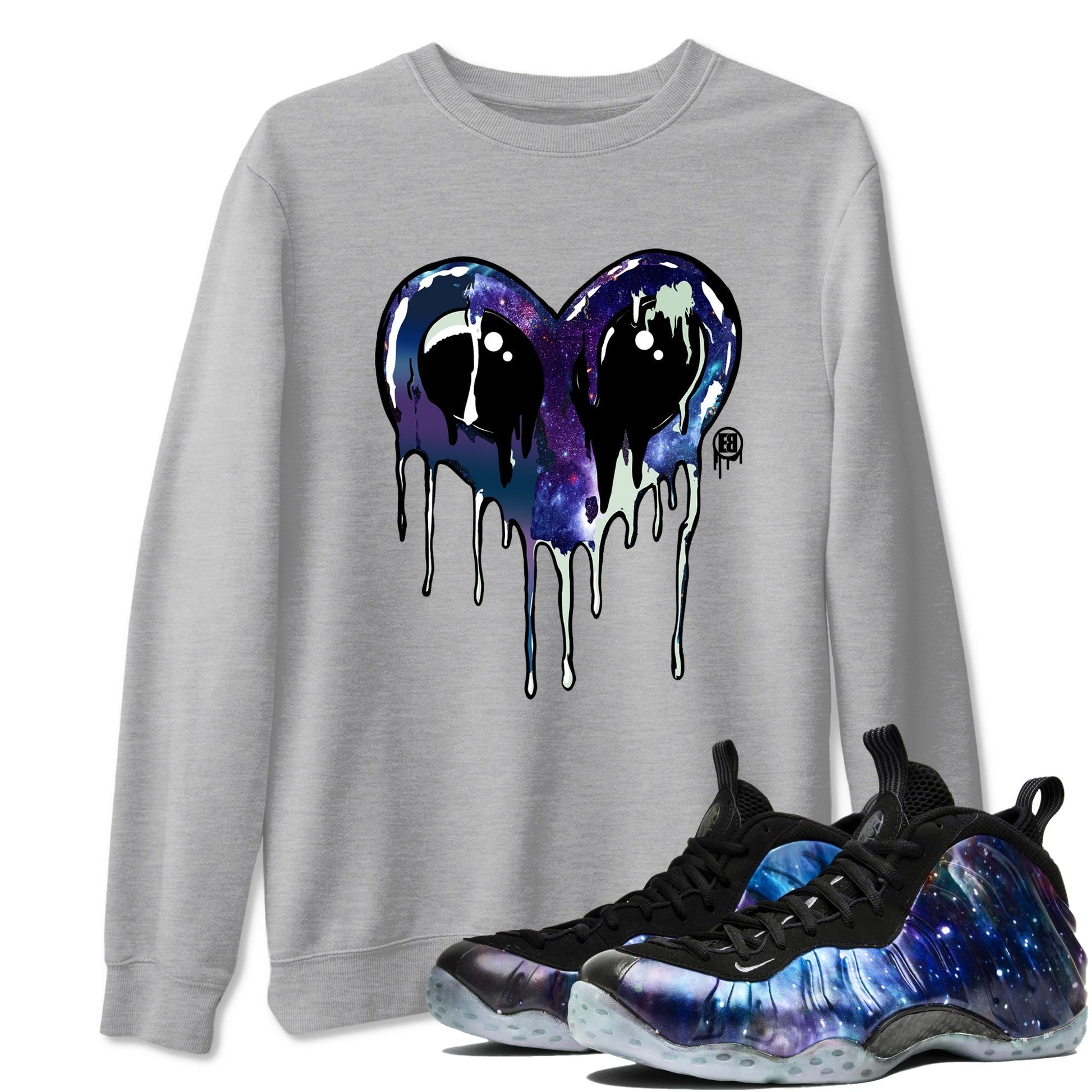 Heart Alien Sneaker Tees - Air Foamposite One Galaxy