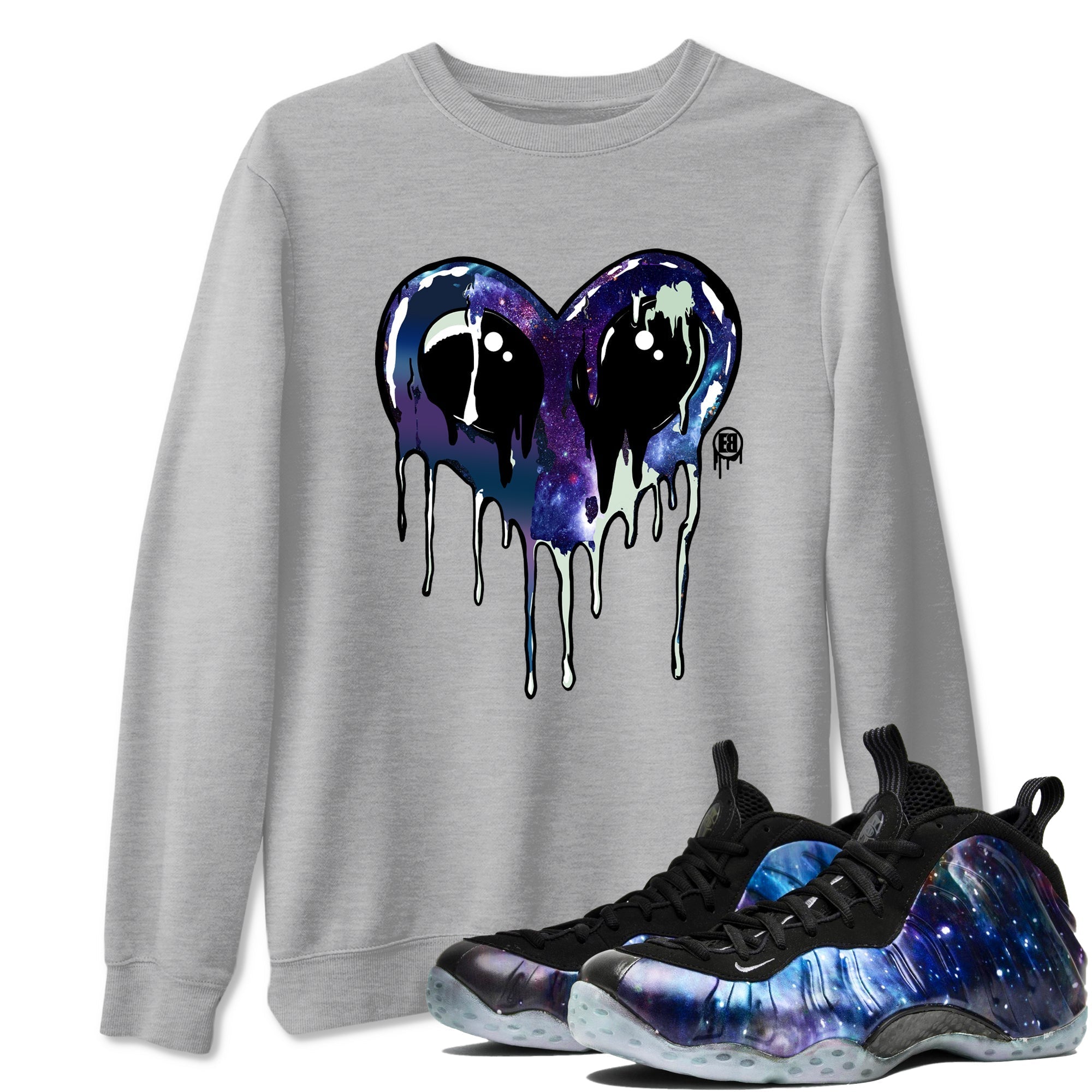 Heart Alien Sneaker Tees - Air Foamposite One Galaxy