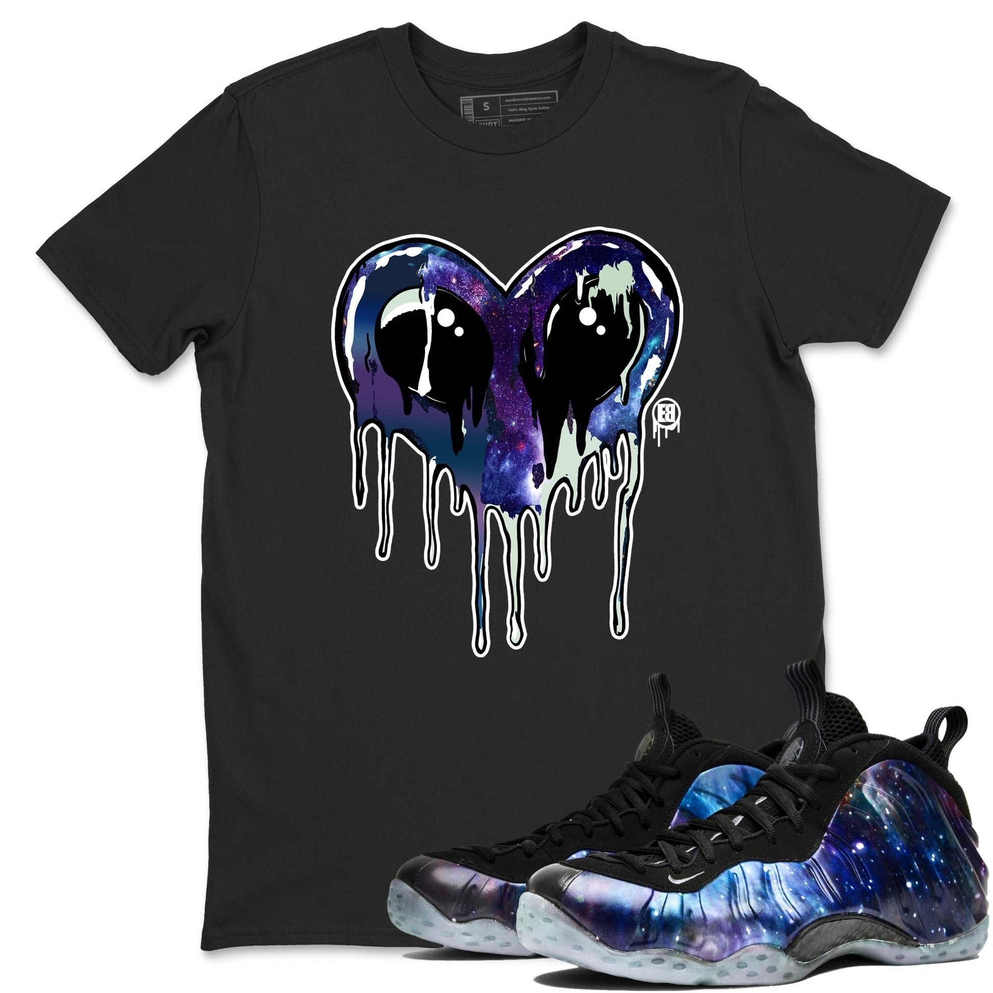 Heart Alien Sneaker Tees - Air Foamposite One Galaxy