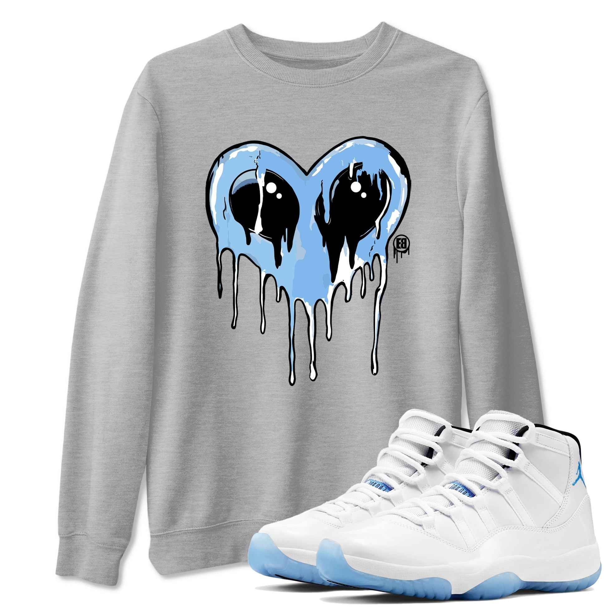 Heart Alien Sneaker Tees - Air Jordan 11 Legend Blue