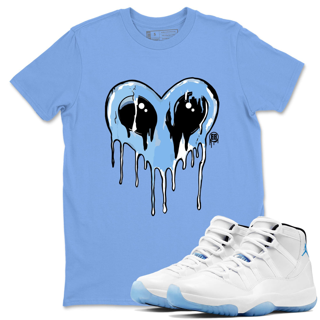 Heart Alien Sneaker Tees - Air Jordan 11 Legend Blue