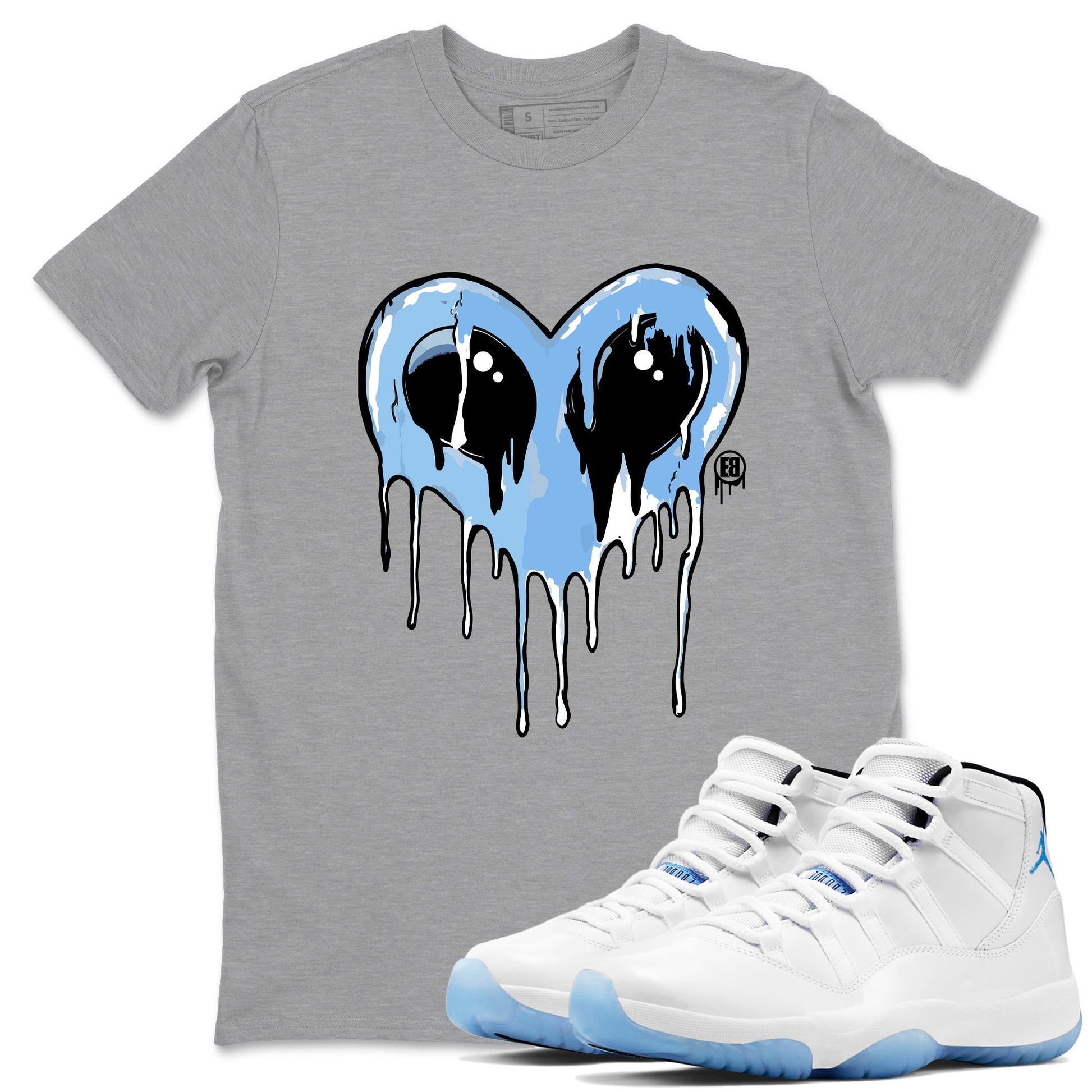 Heart Alien Sneaker Tees - Air Jordan 11 Legend Blue