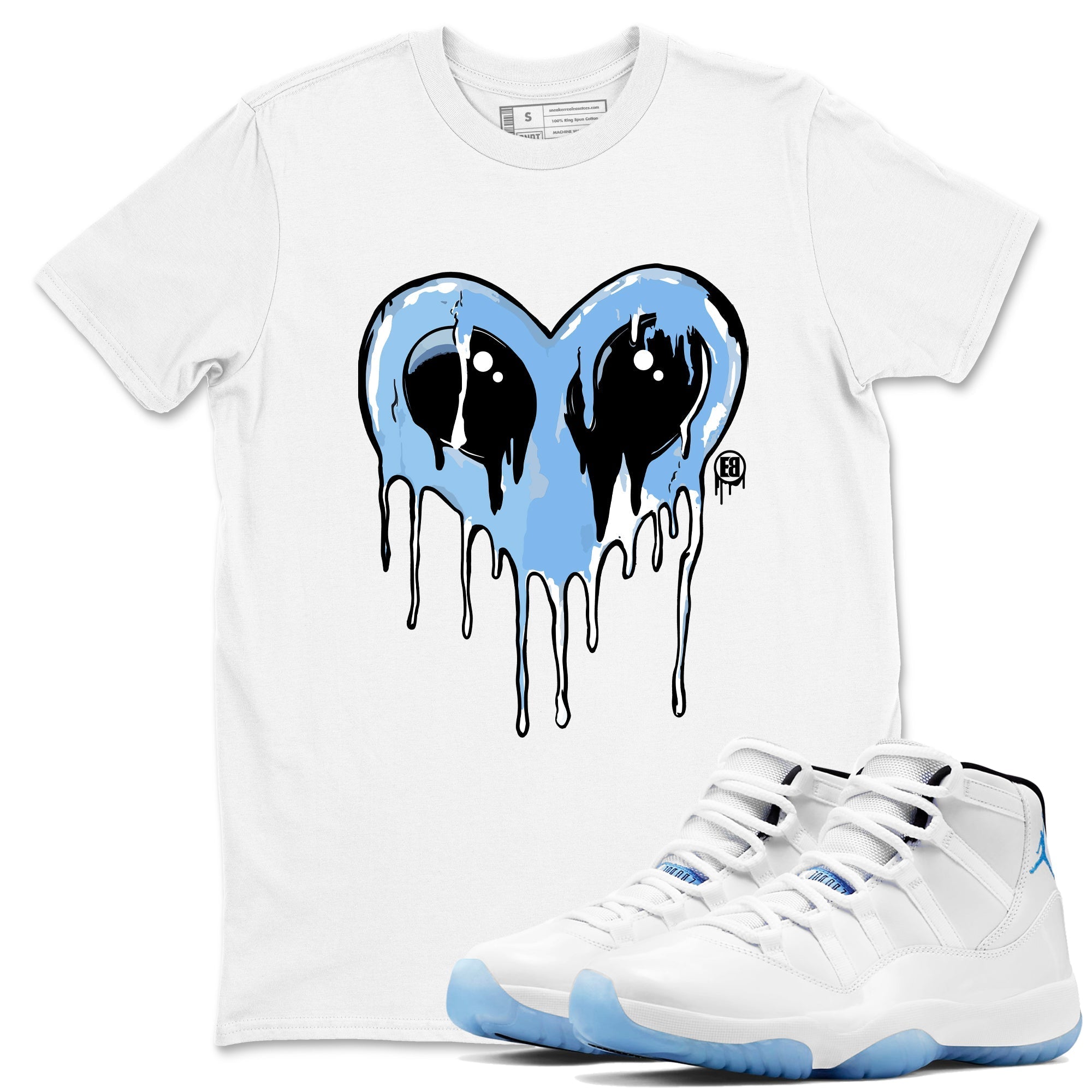 Heart Alien Sneaker Tees - Air Jordan 11 Legend Blue