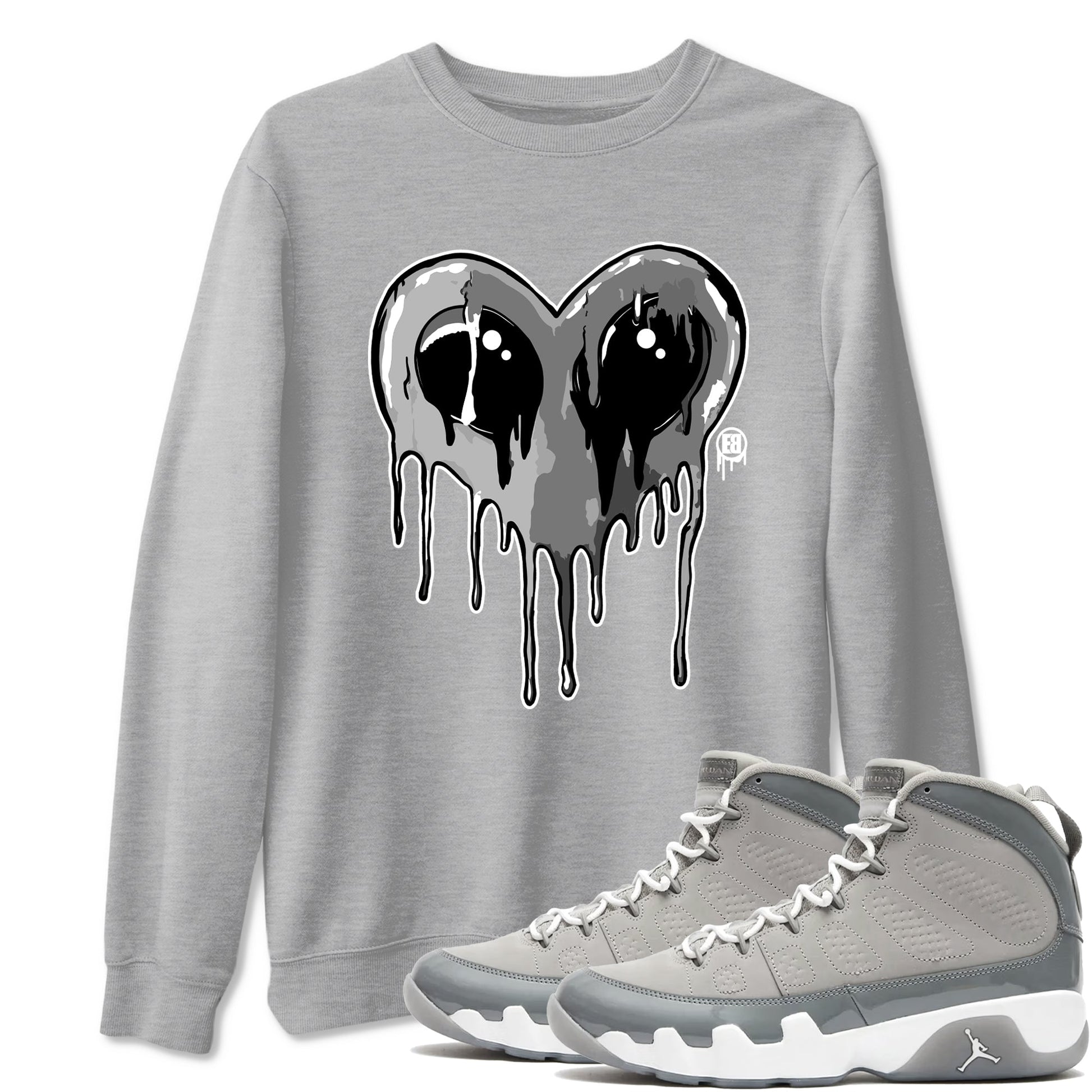 Heart Alien Sneaker Tees - Air Jordan 9 Cool Grey